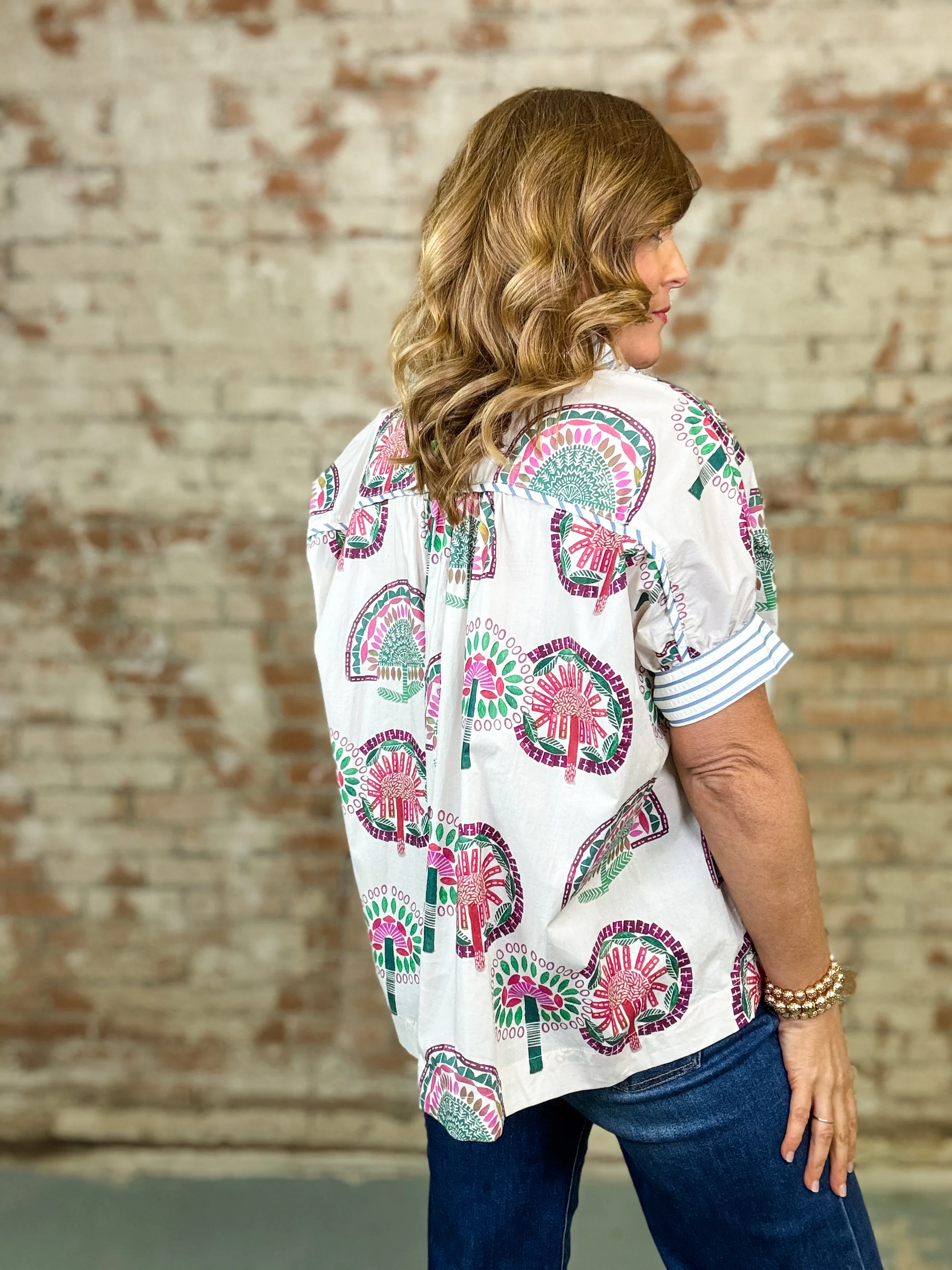 Adalee Abstract Print Top - Image 7