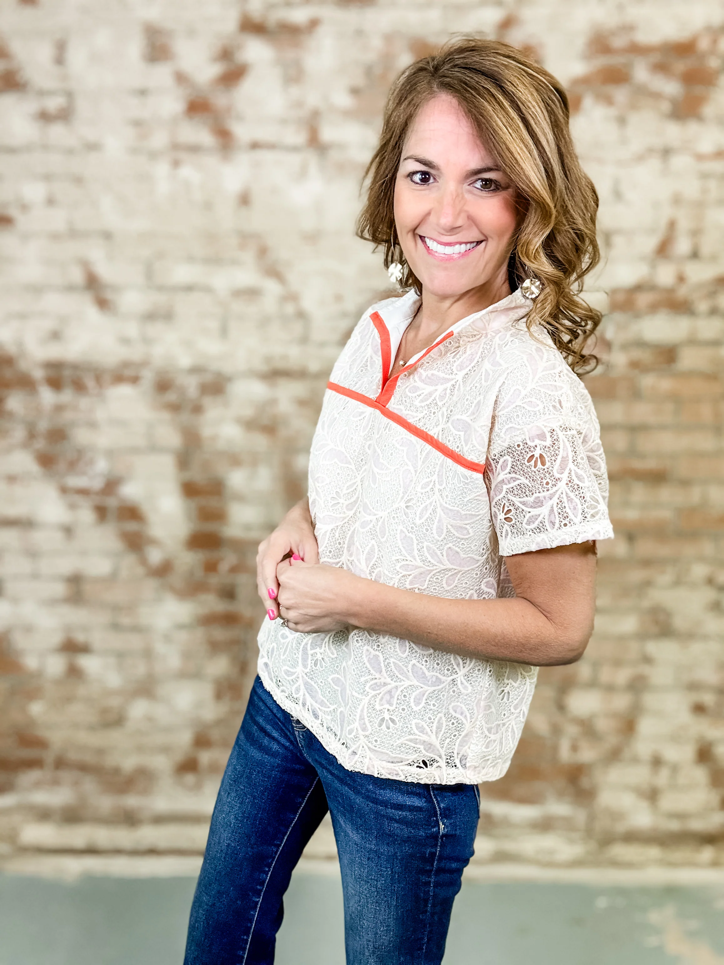 Arden Floral Laced Top - Image 4