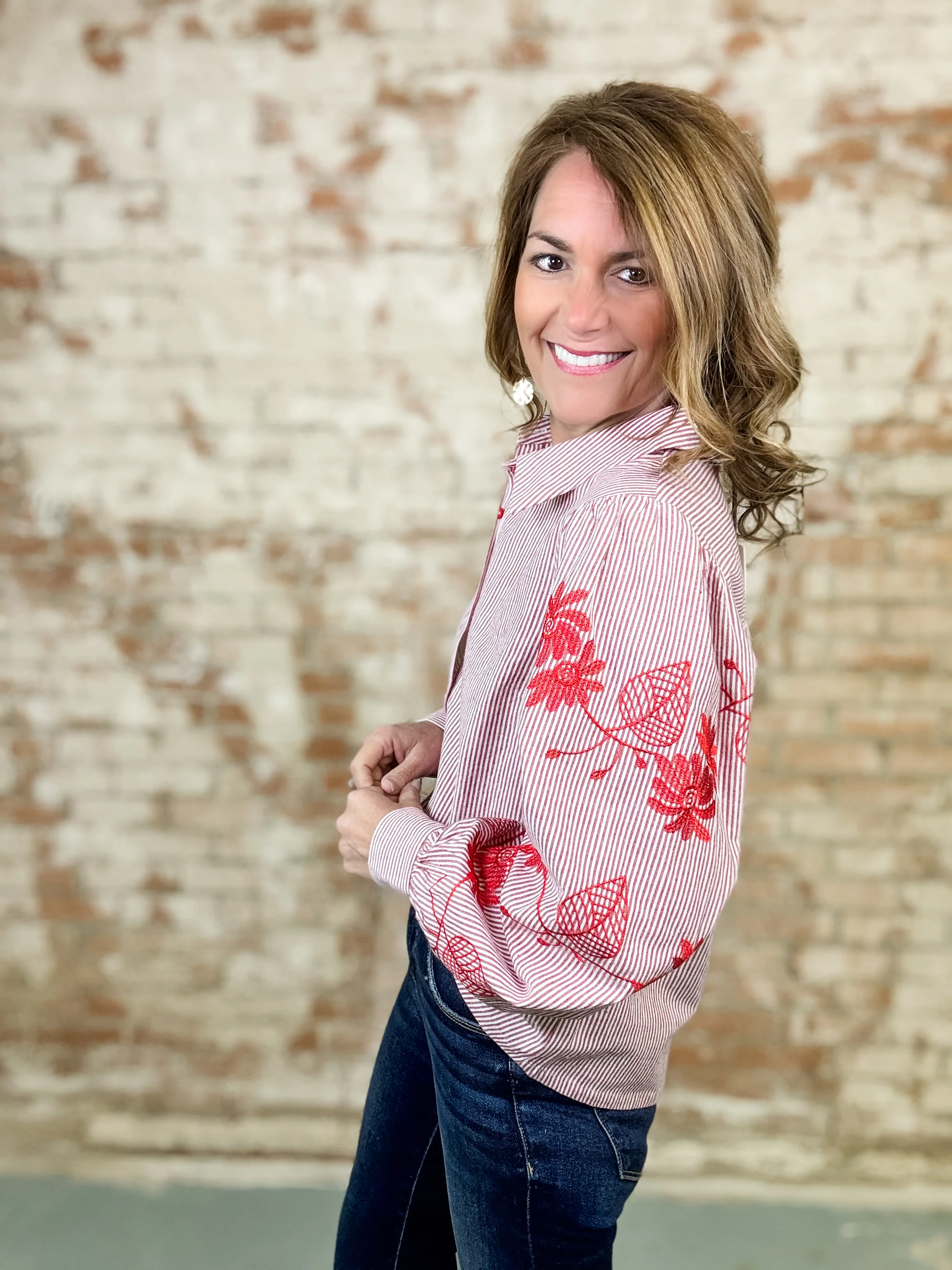 Carys Floral Embroidered Top - Image 4