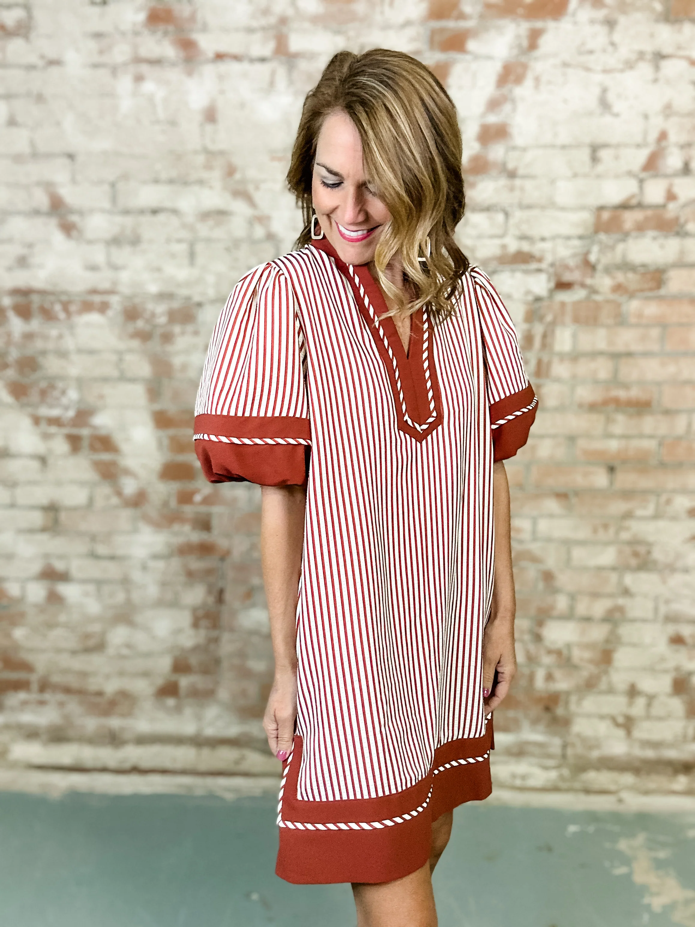 Cinnamon Stripe Dress