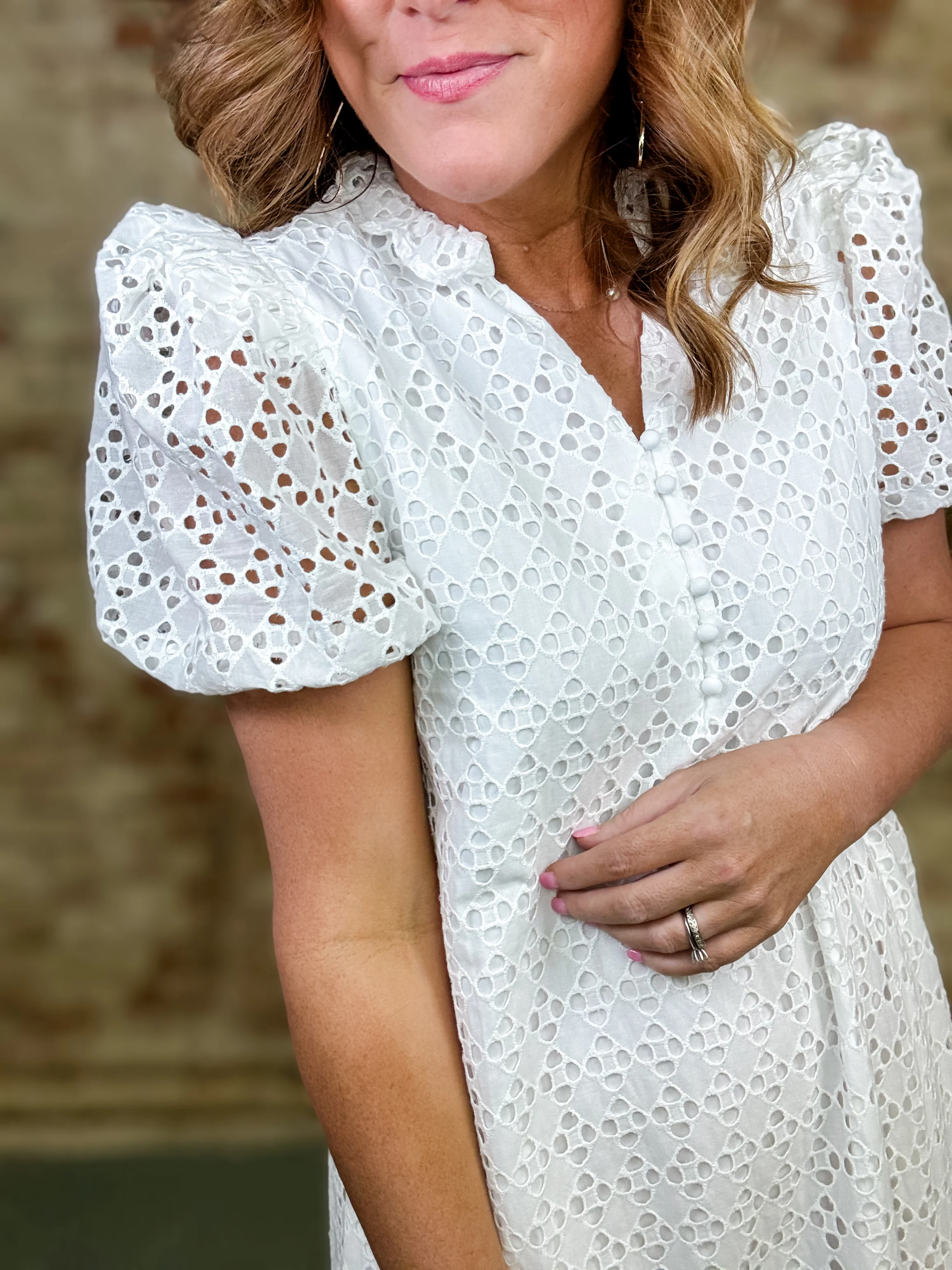 Colette Eyelet Midi Dress - Image 3