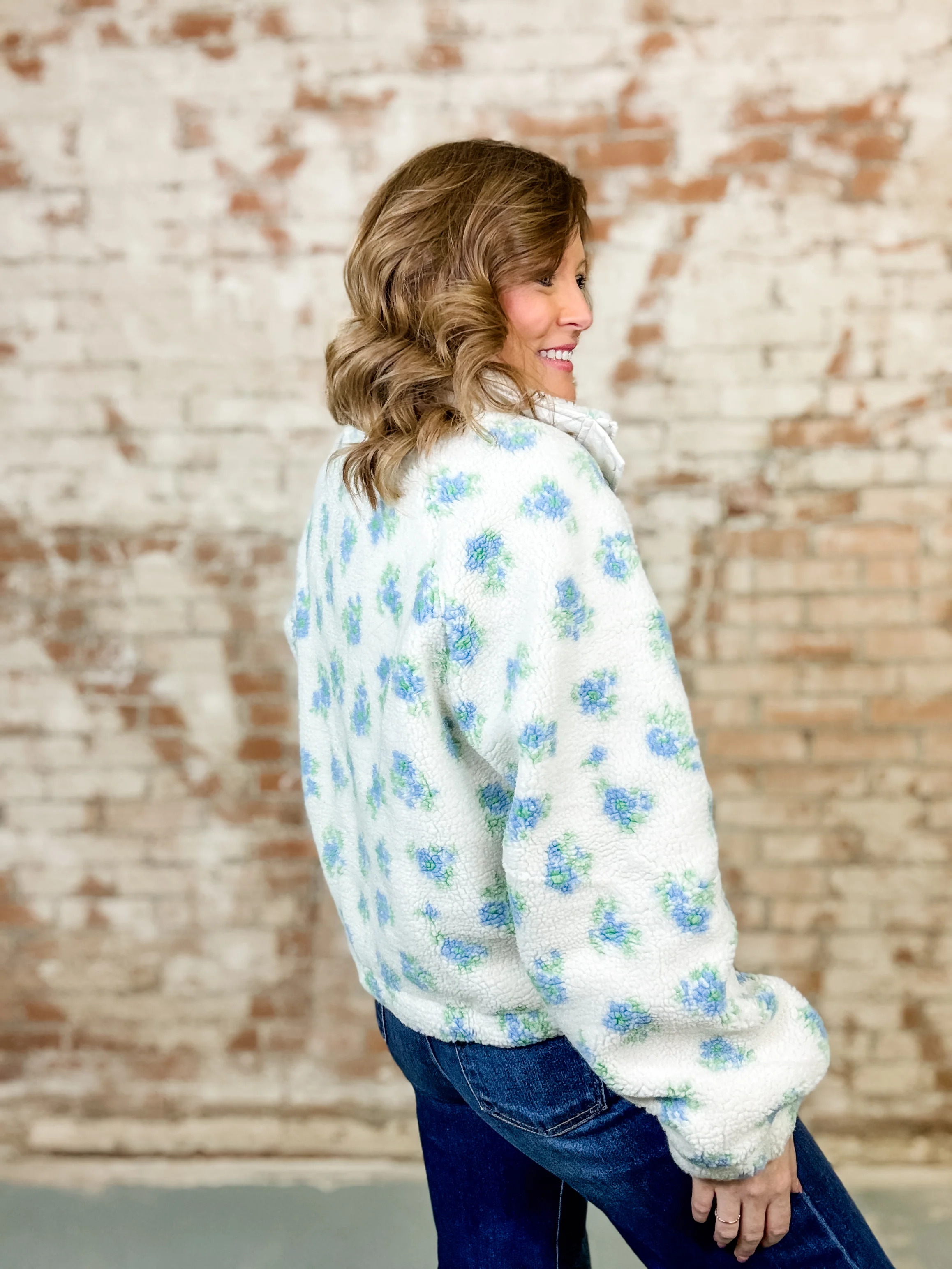 Devlin Floral Print Sherpa Jacket - Image 4