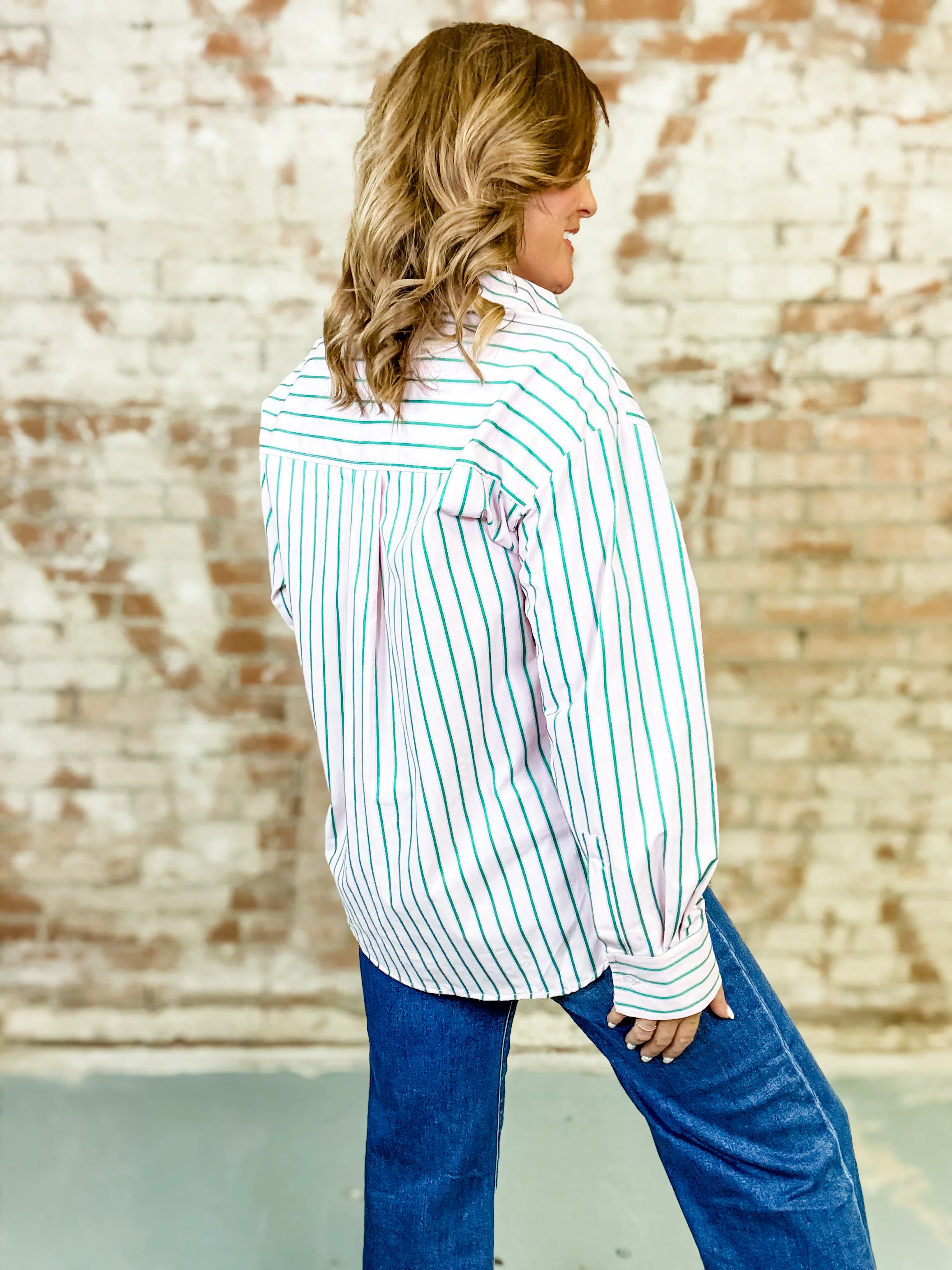 Eason Striped Button-Down Top - Image 6