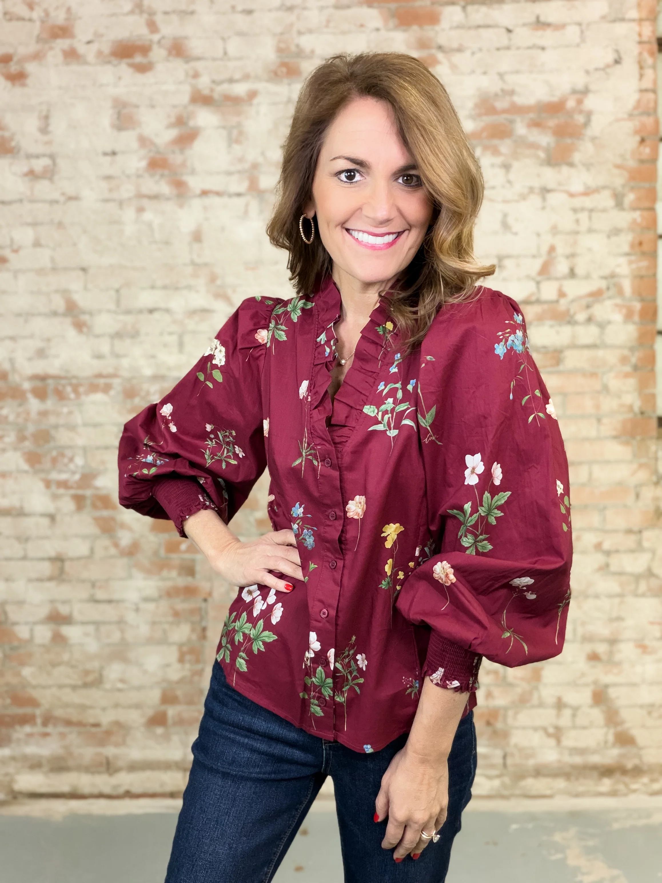 Eirwen Floral Print Top - Image 2