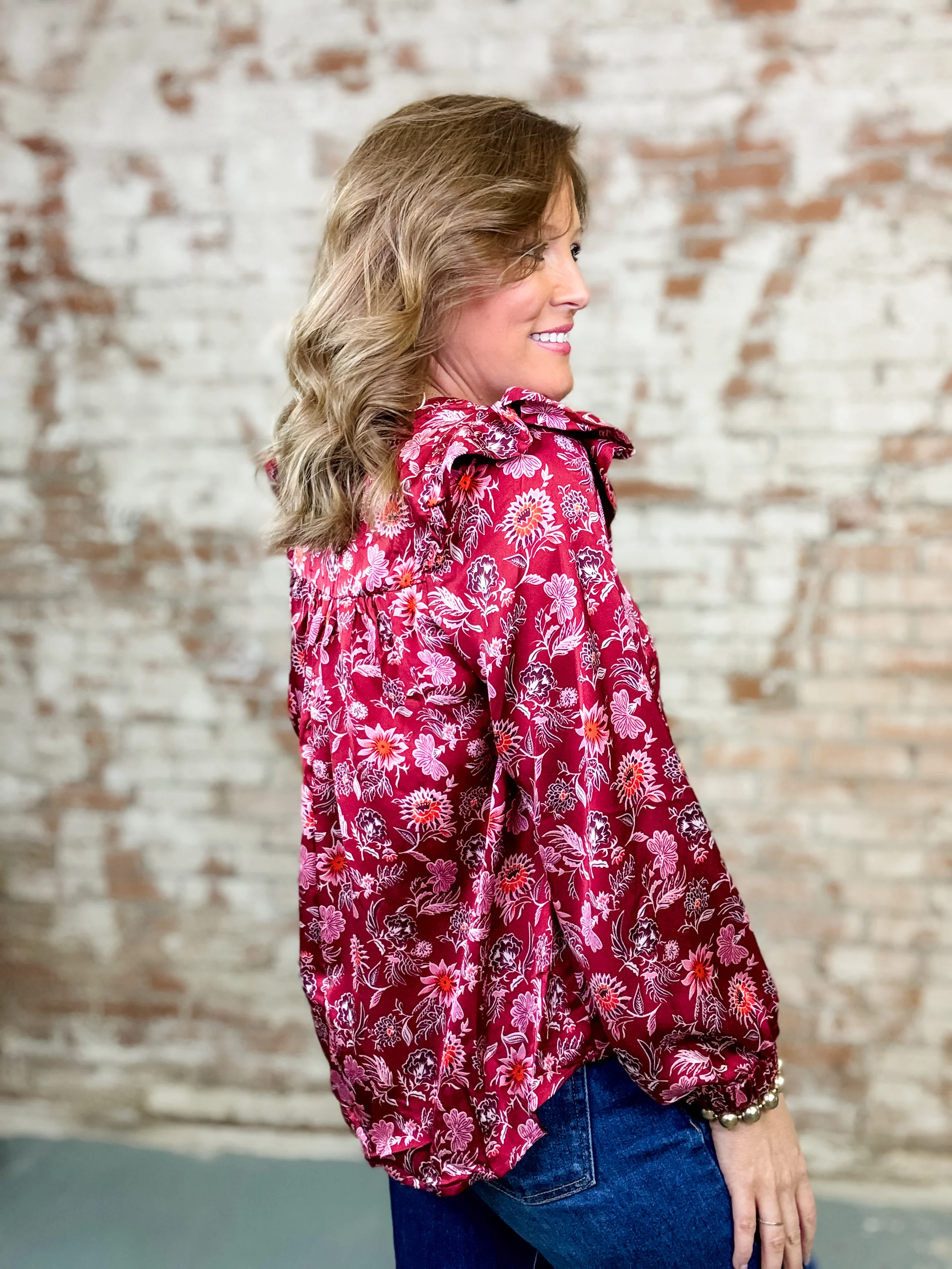Ellie Long Sleeve Ruffle Top - Image 4