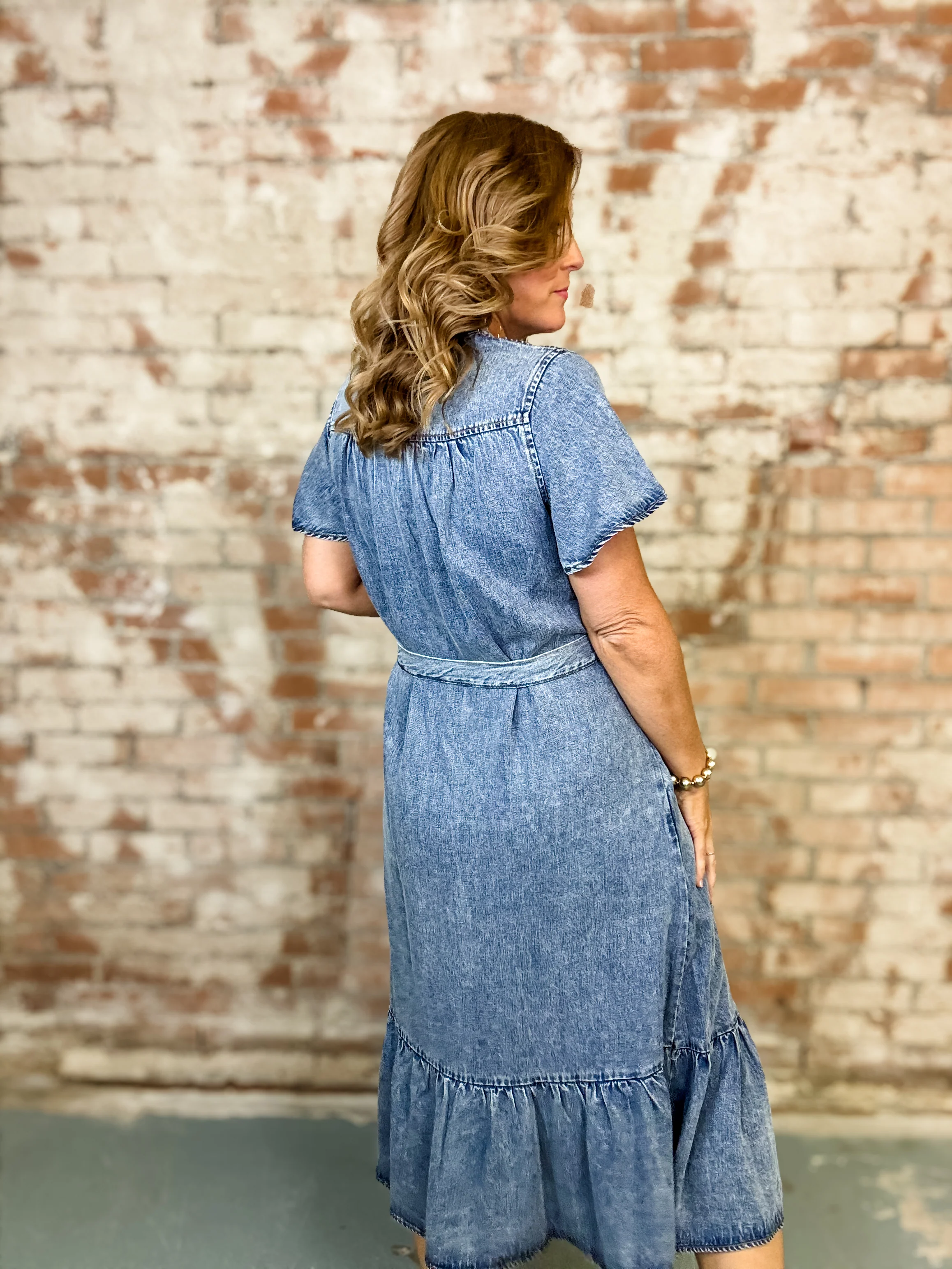 Filbert Washed Tencel Denim Dress - Image 3