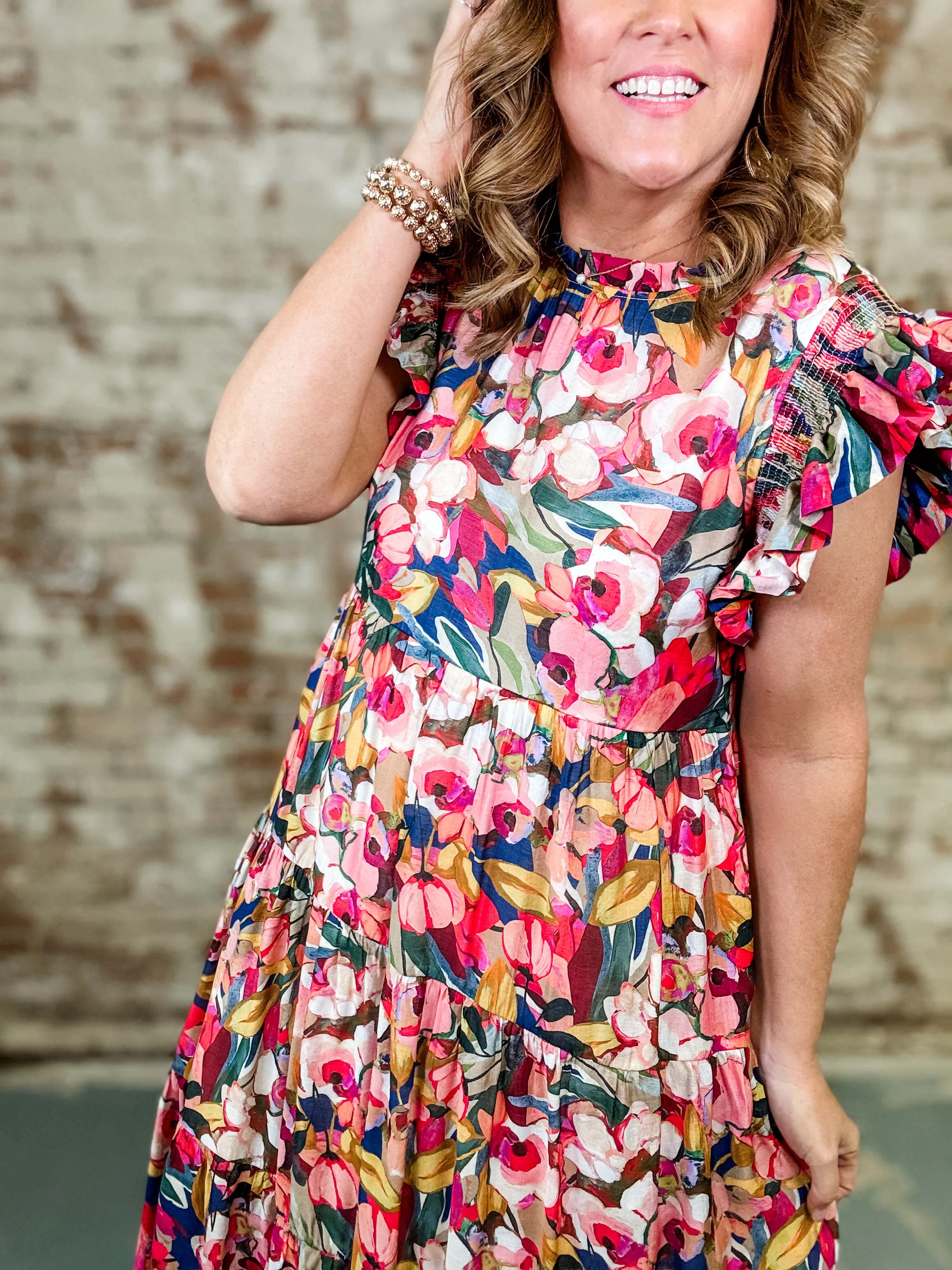 Flora Ruffled Sleeve Midi Dress - Image 5