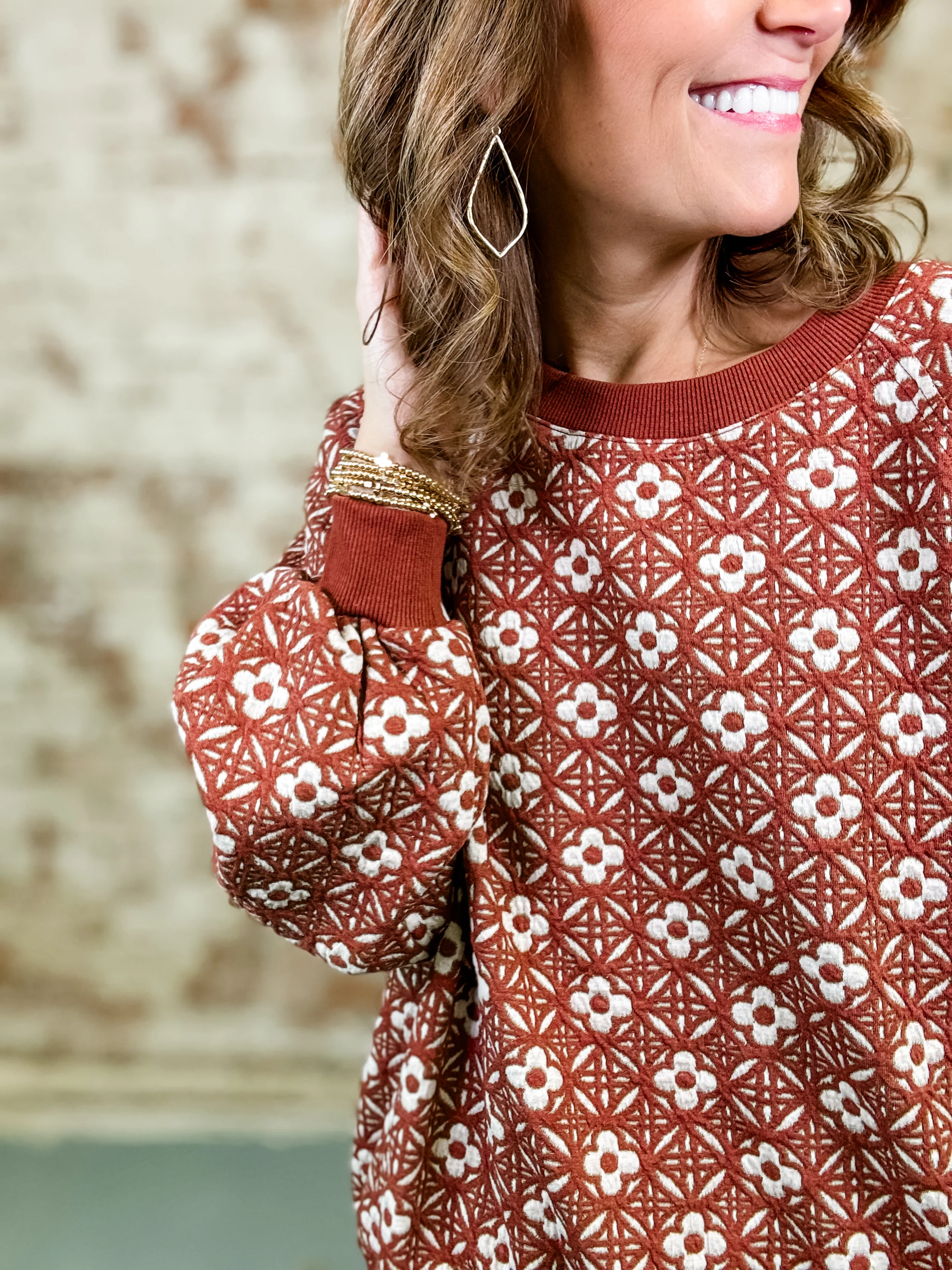 Geo Textured Jaquard Top - Image 3