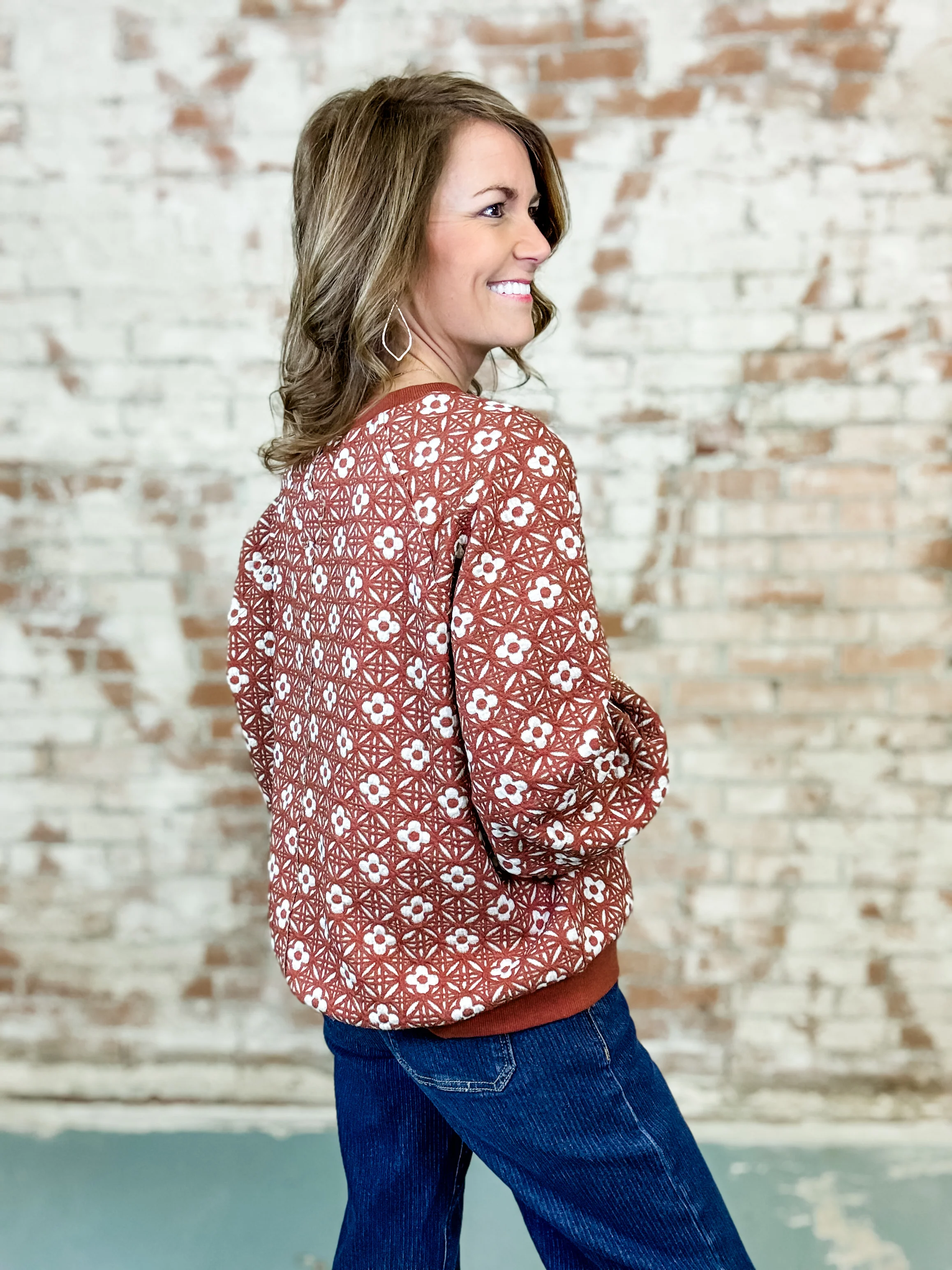 Geo Textured Jaquard Top - Image 4