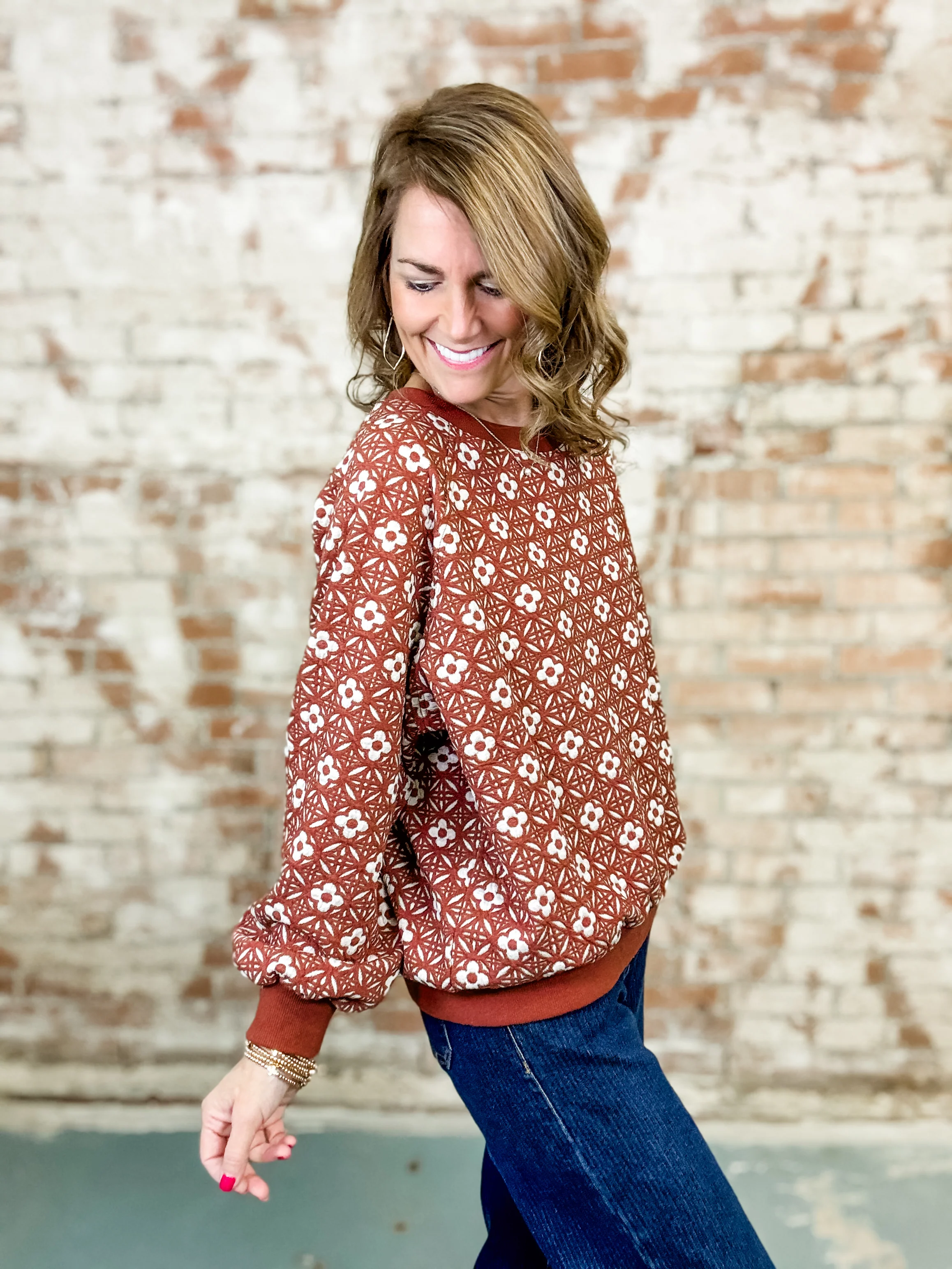 Geo Textured Jaquard Top - Image 5