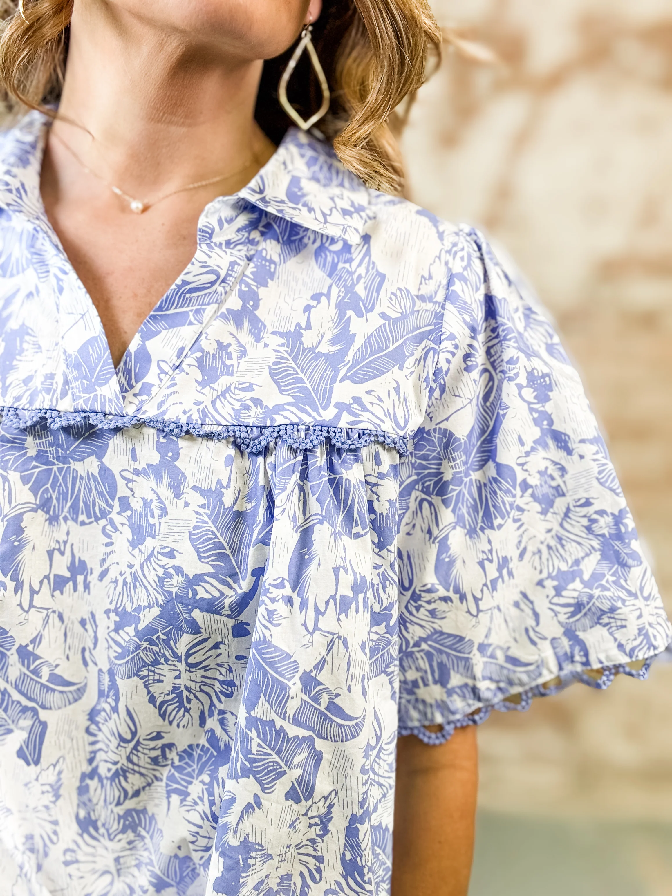 Jennifer Leaf Print Top - Image 4