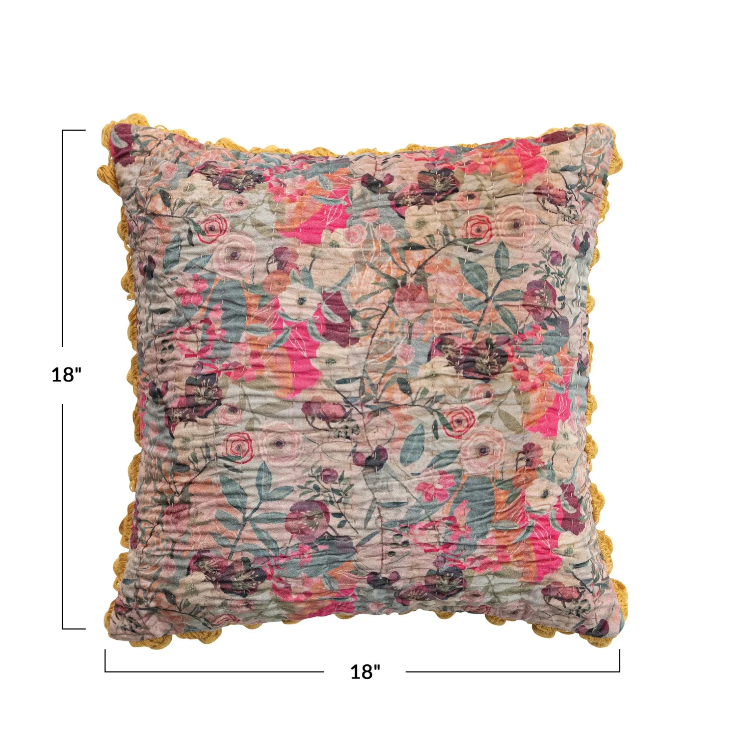 Kantha Stitch Velvet Pillow - Image 4