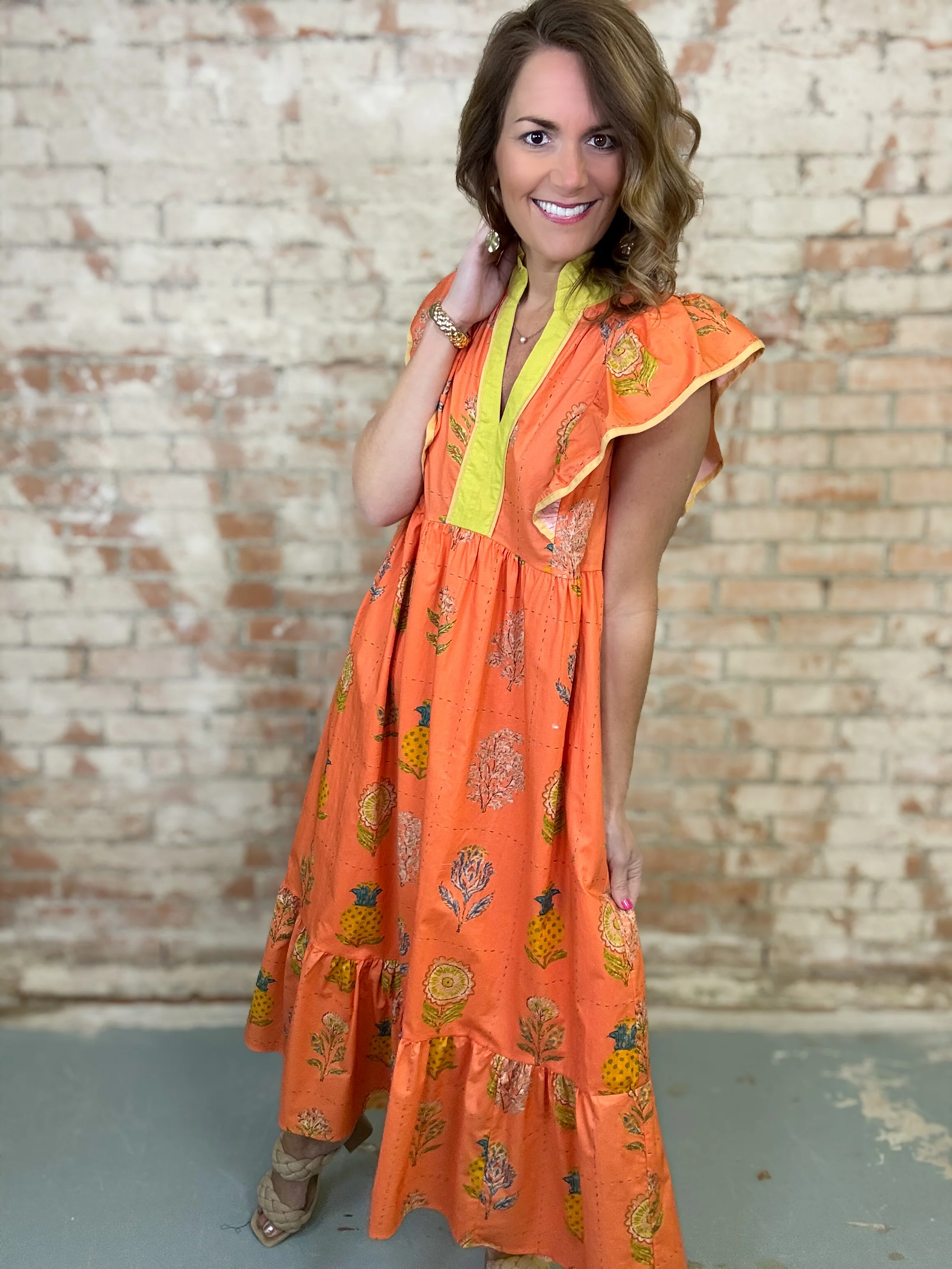 Katy Ruffle Sleeve Dress - Image 3