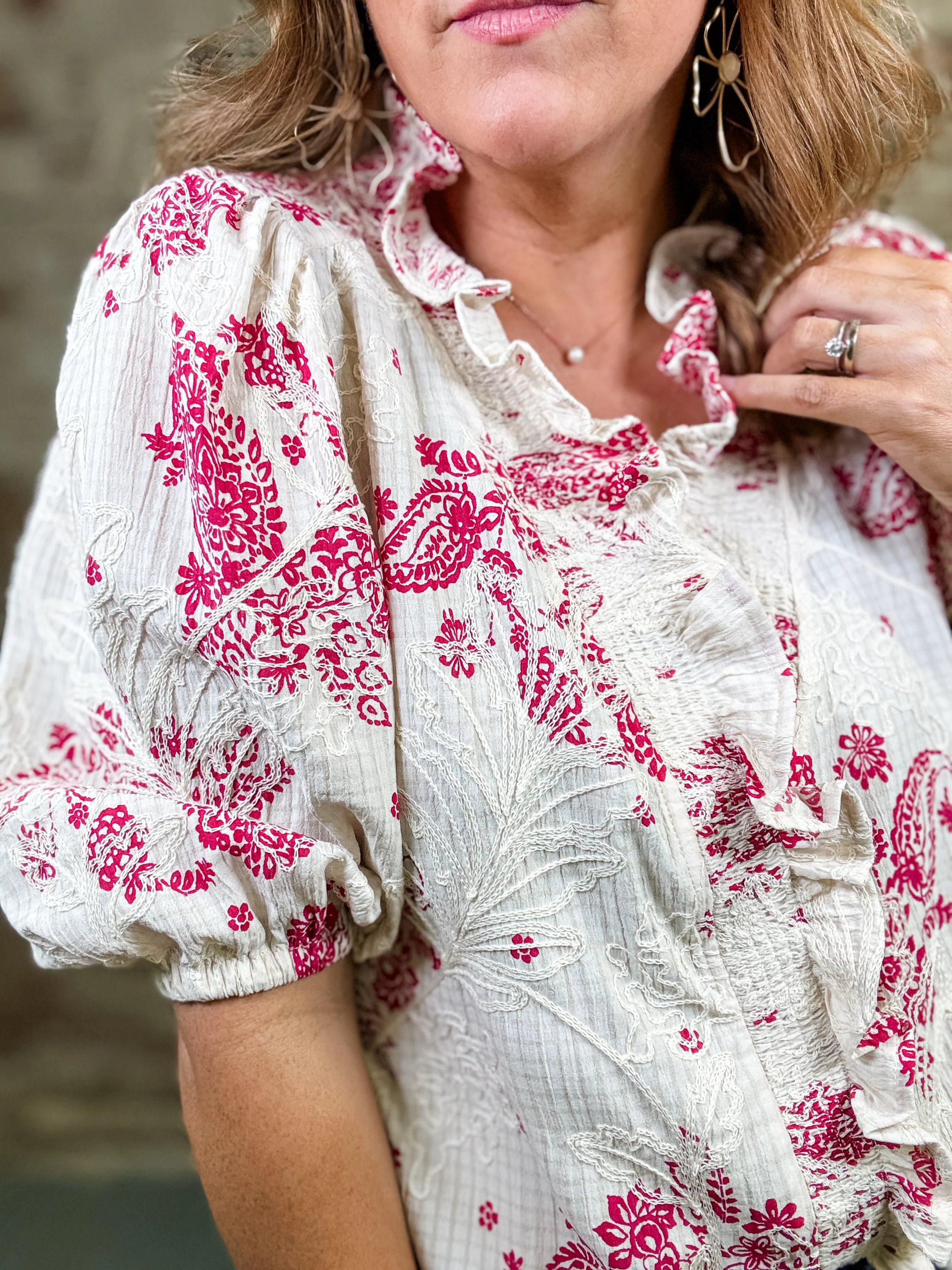 Kylie Floral Embroidered Top - Image 2