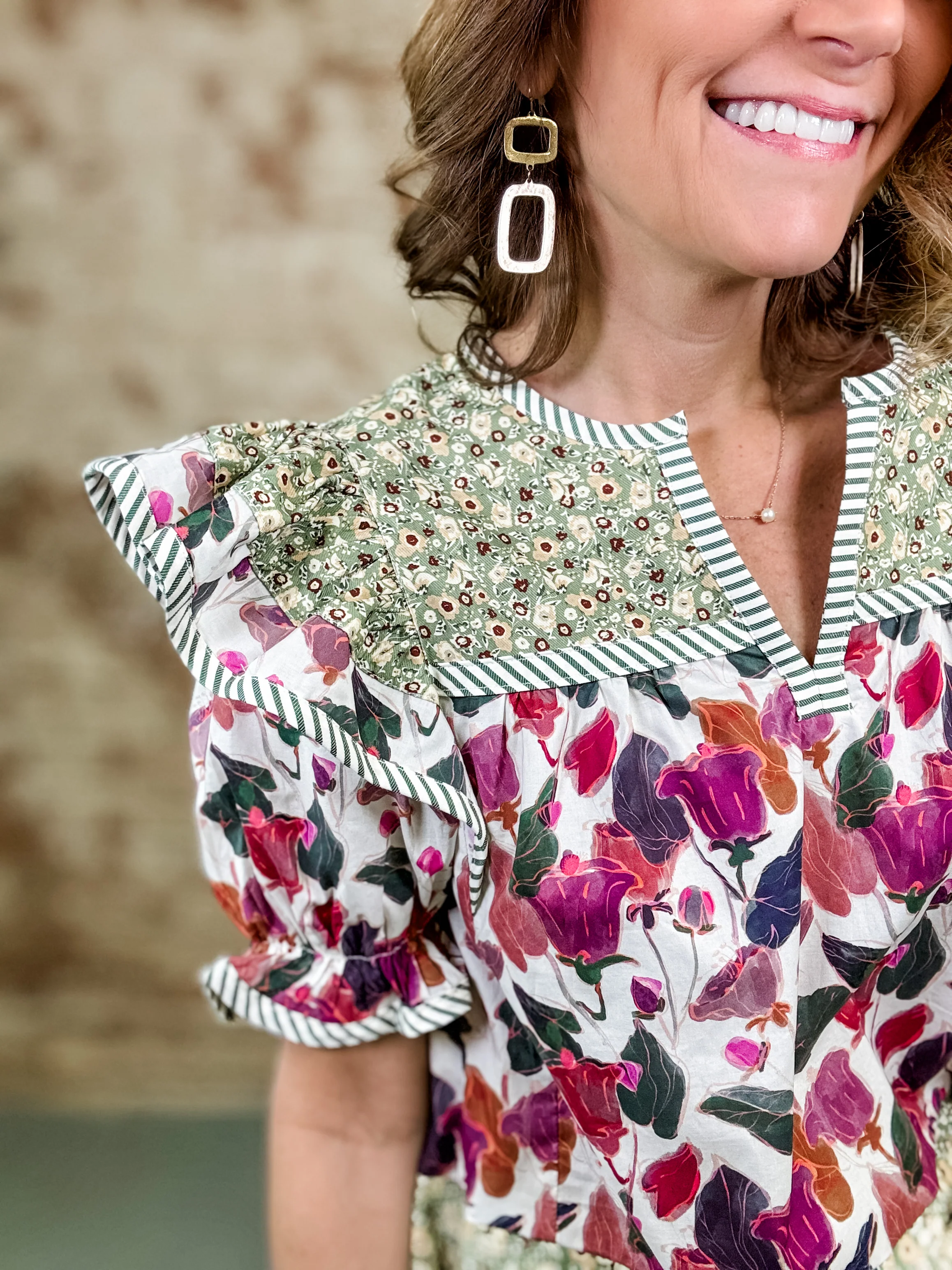 Laine Mixed Print Top - Image 3