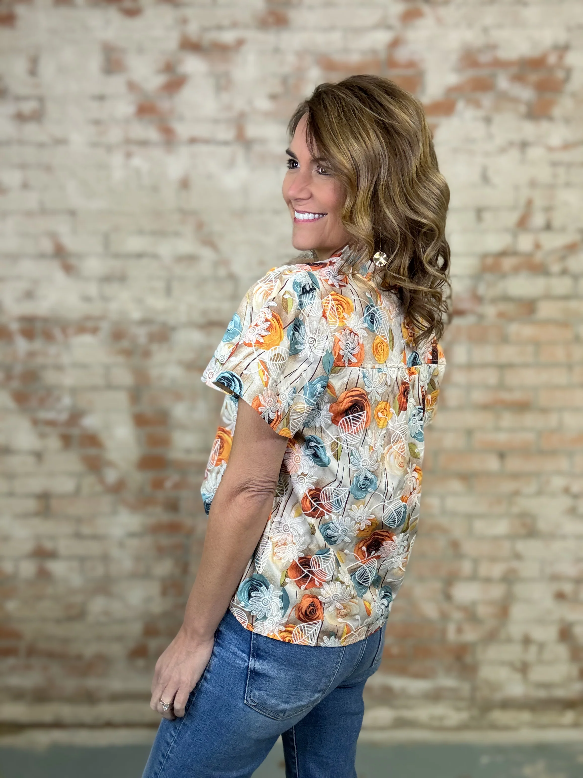 Lecia Floral Embroidered Top - Image 4