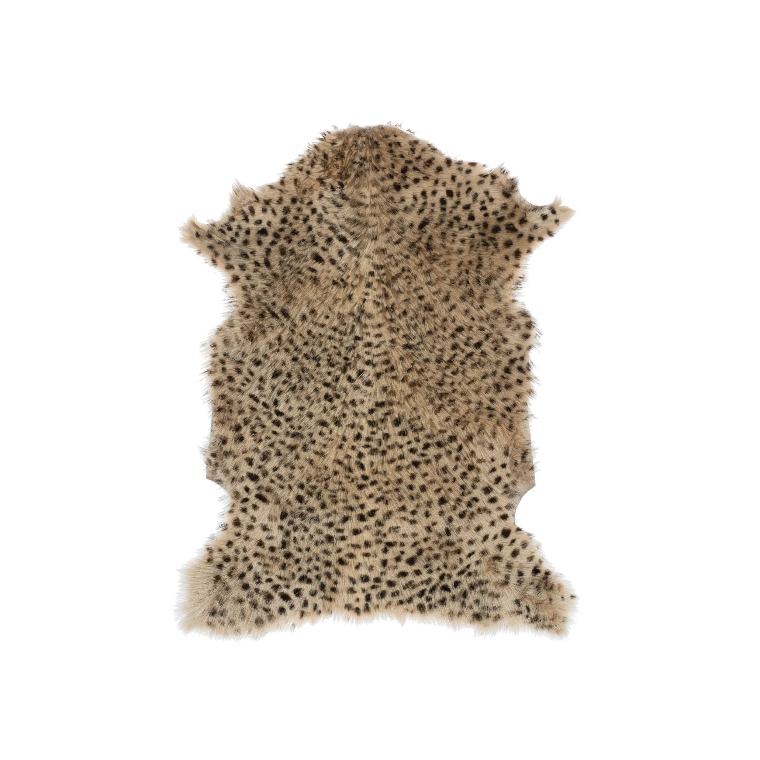 Leopard Print Goat Fur Rug - Image 3