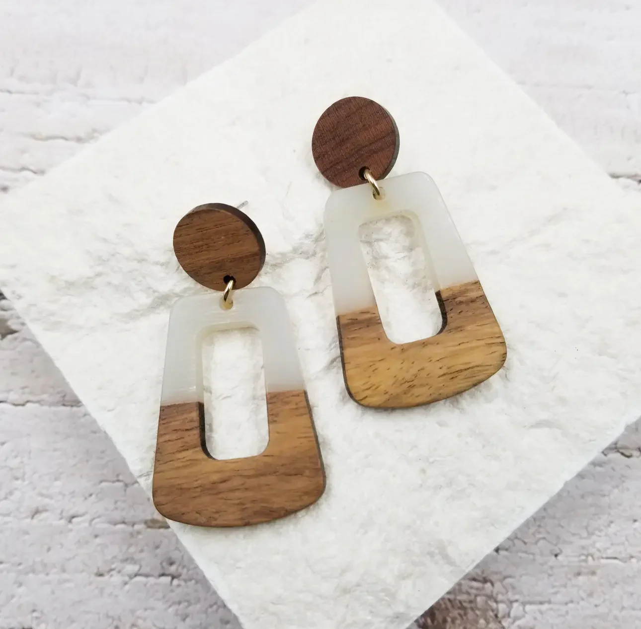 Leslie Wood + Resin Earrings - Image 2