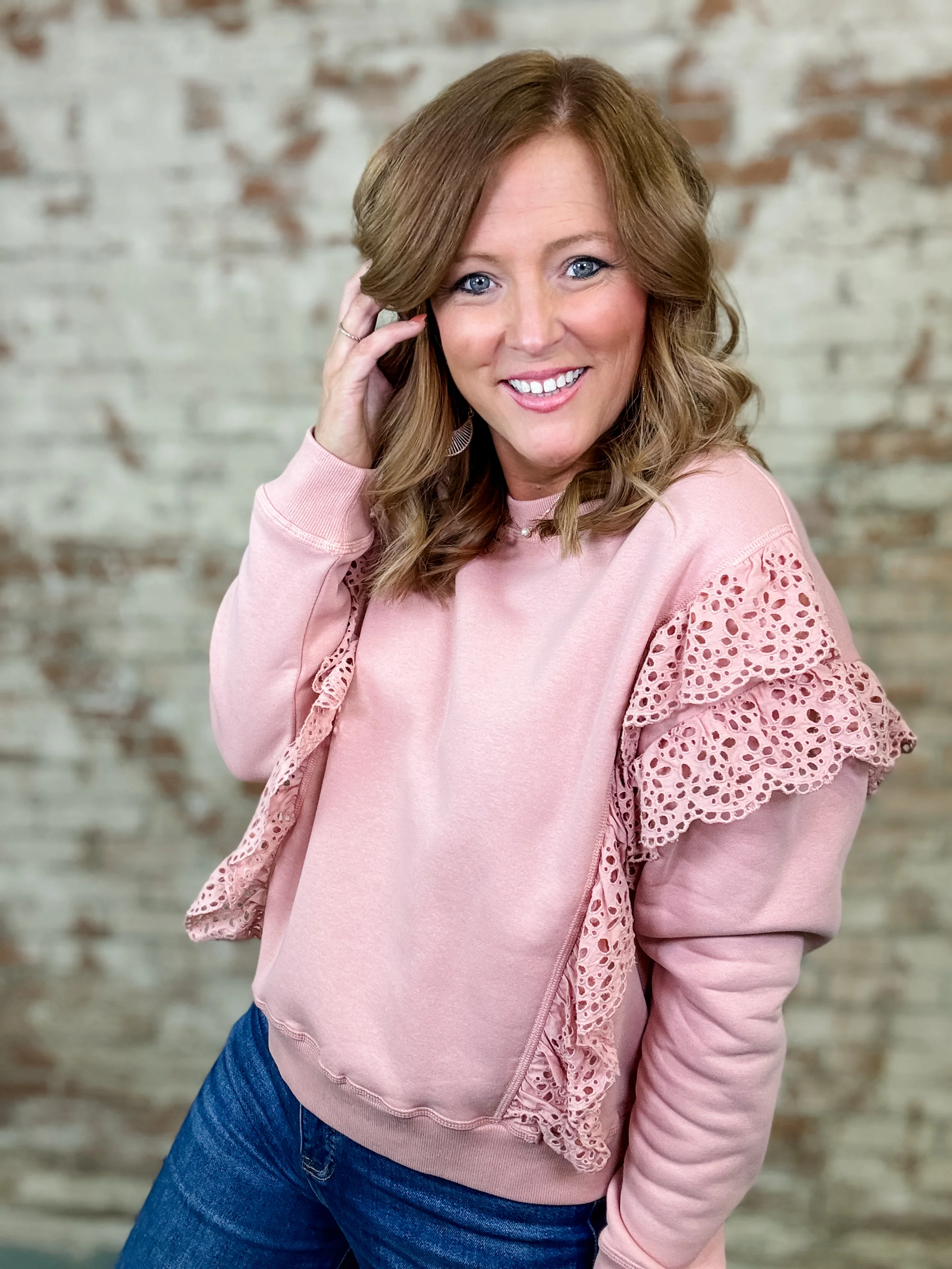Lux Lace Trim Sweatshirt - Image 4