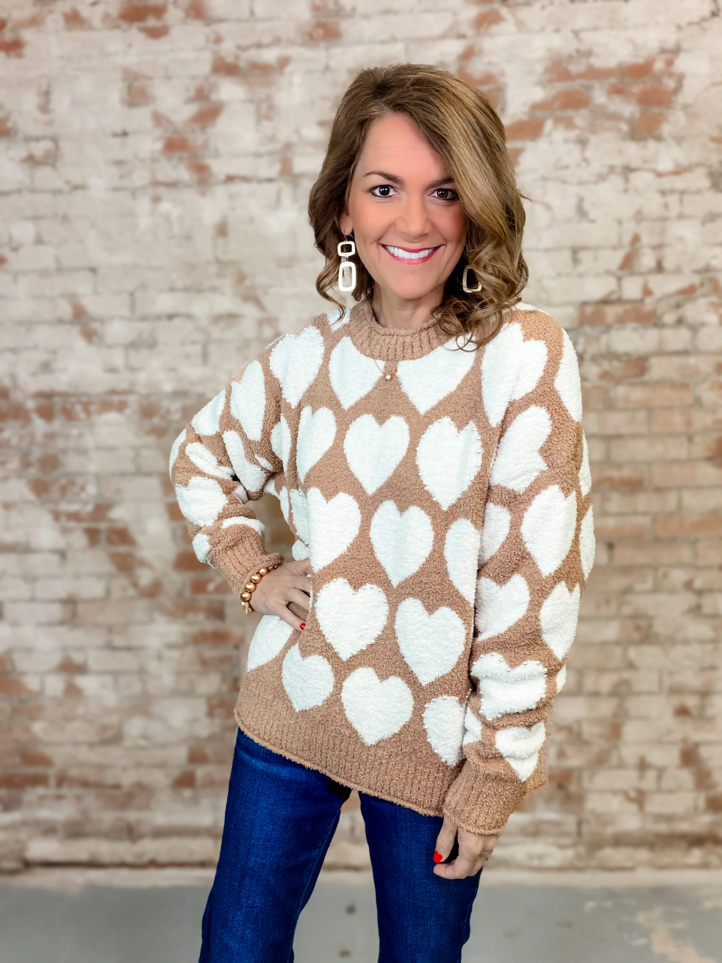 Marlowe Heart Accent Sweater-FINAL SALE - Image 3