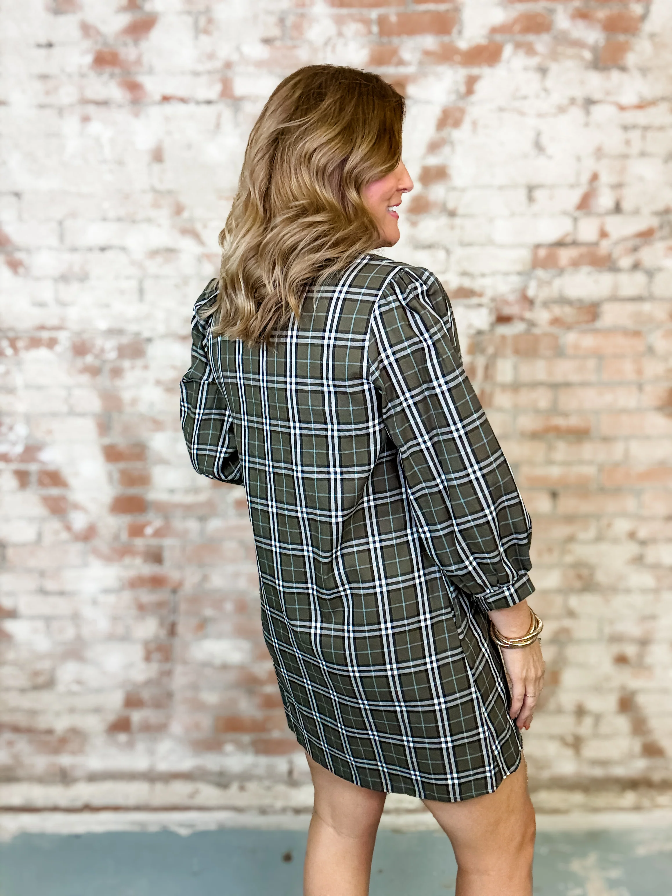 Milan Plaid Dress - Image 3