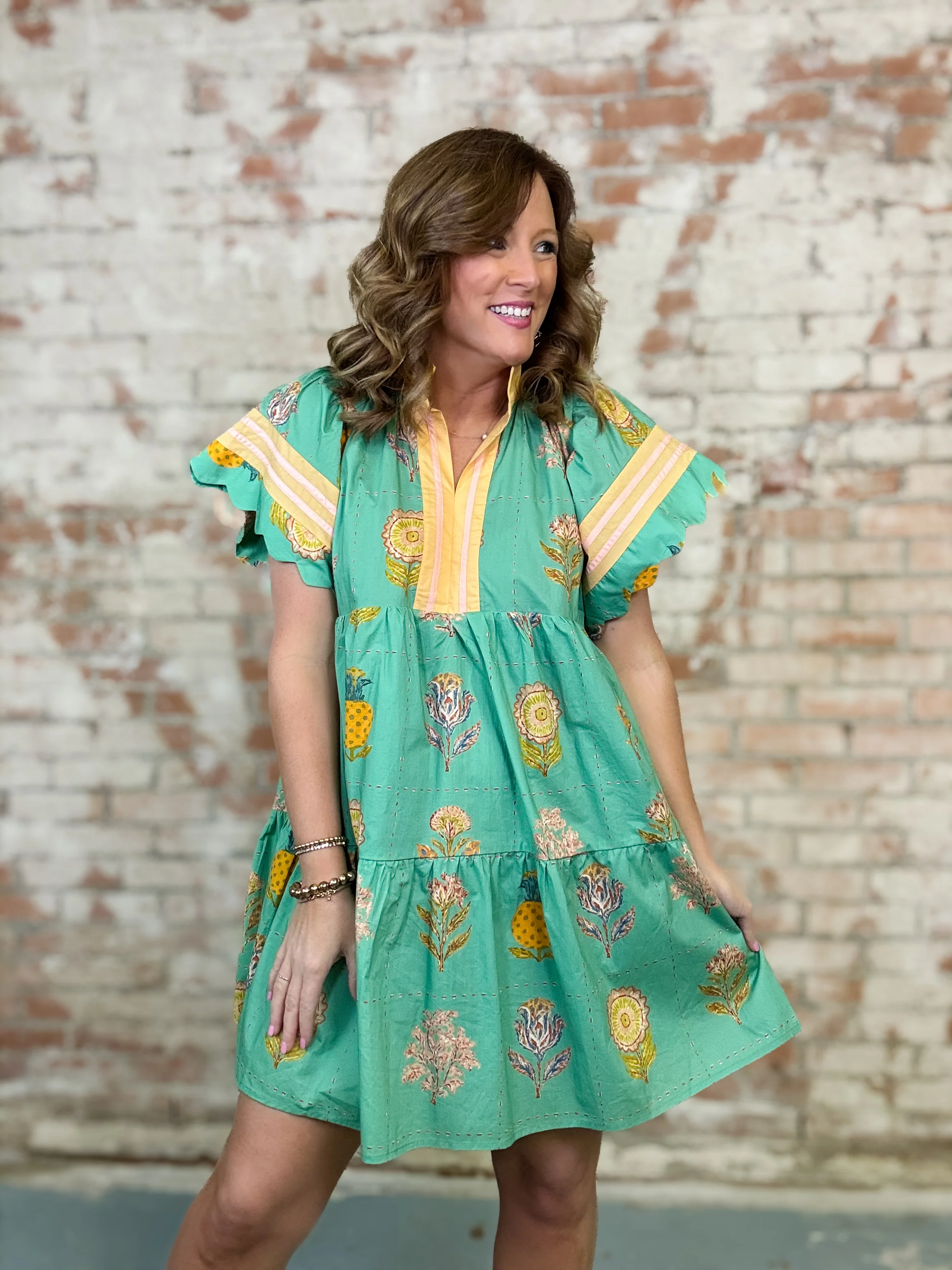 Monroe Scalloped Sleeve Dress - Image 2