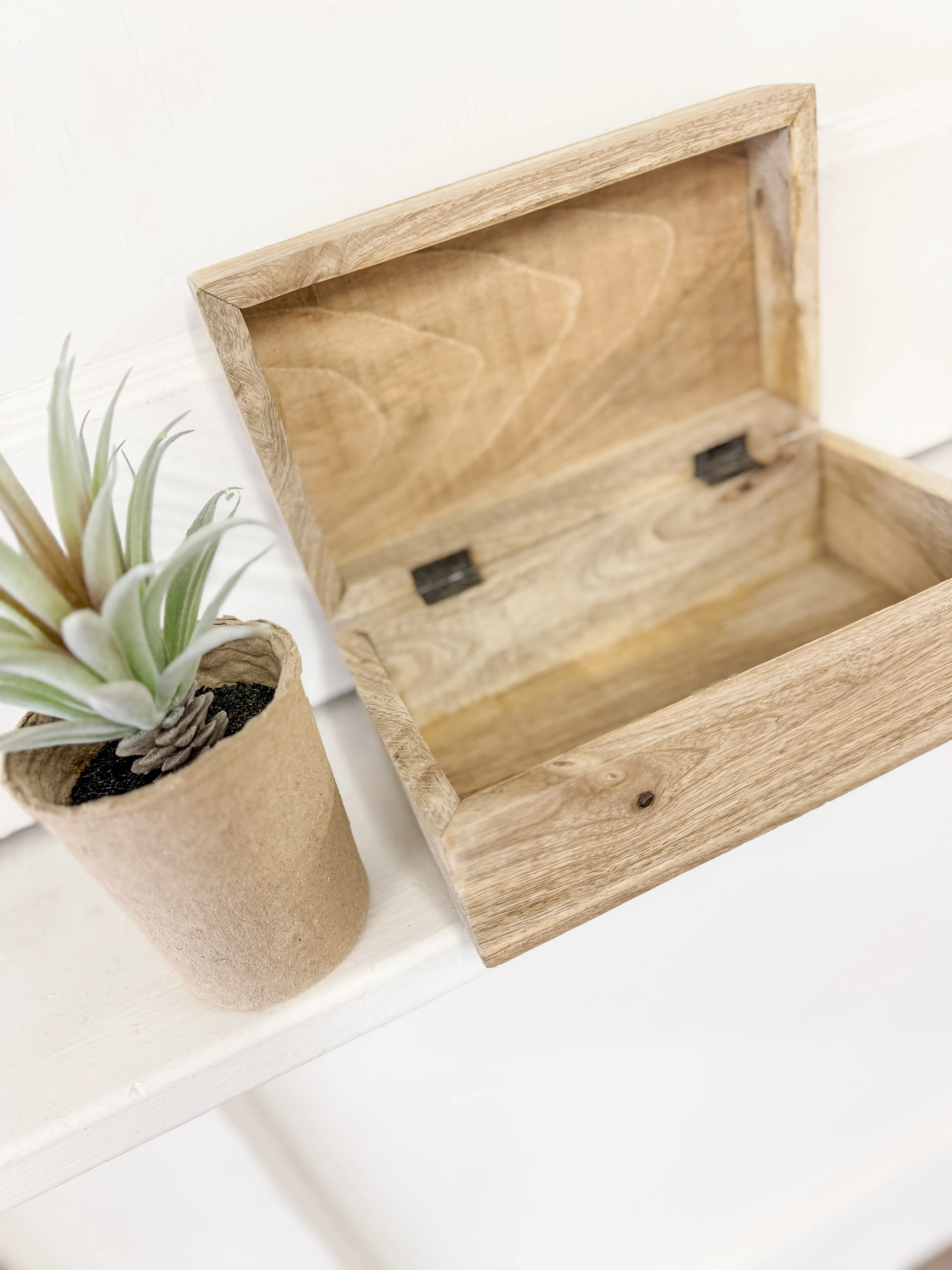 Natural Carved Wood Box - Image 7