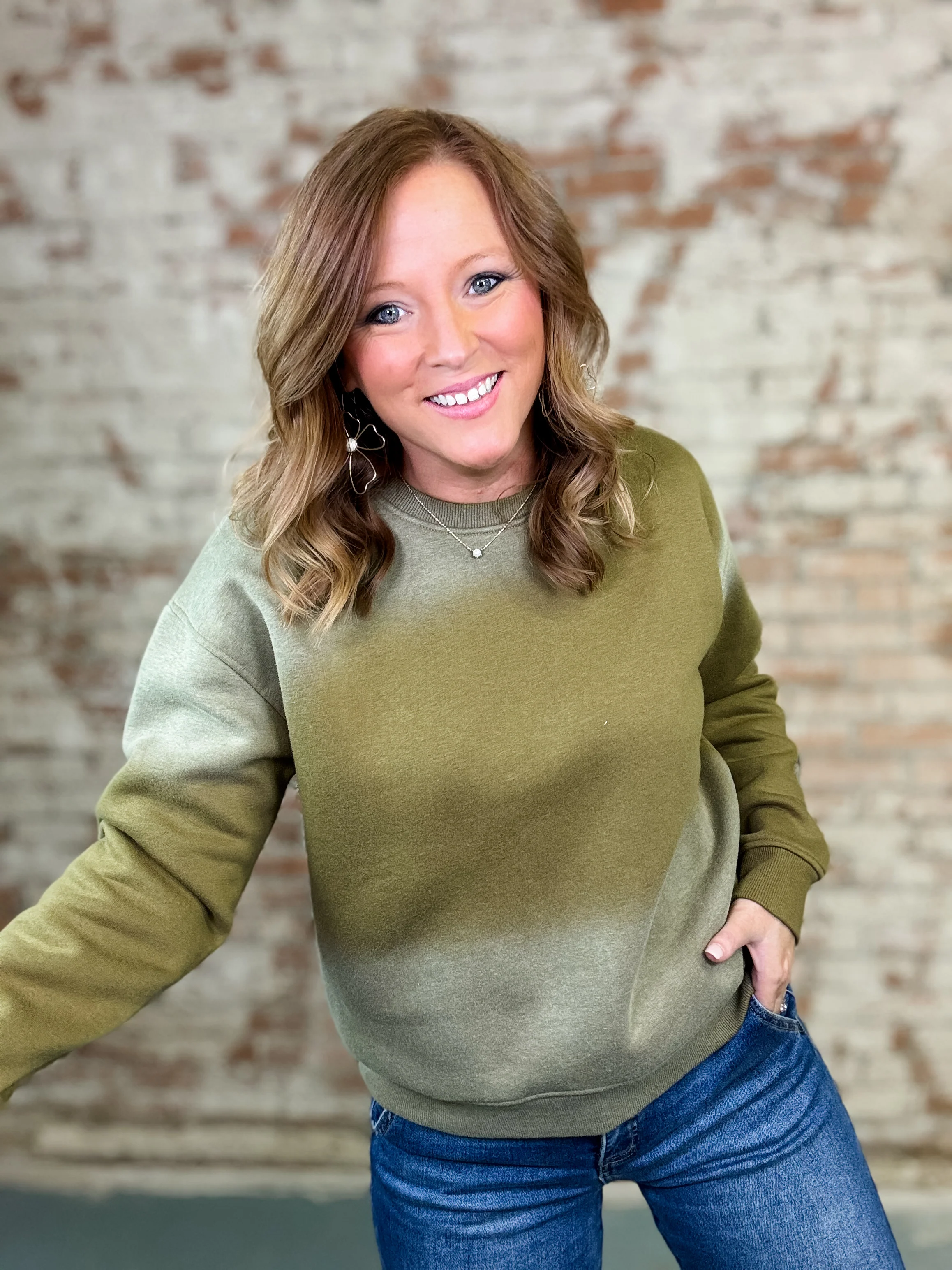 Olive Spray Sweatshirt - Image 4