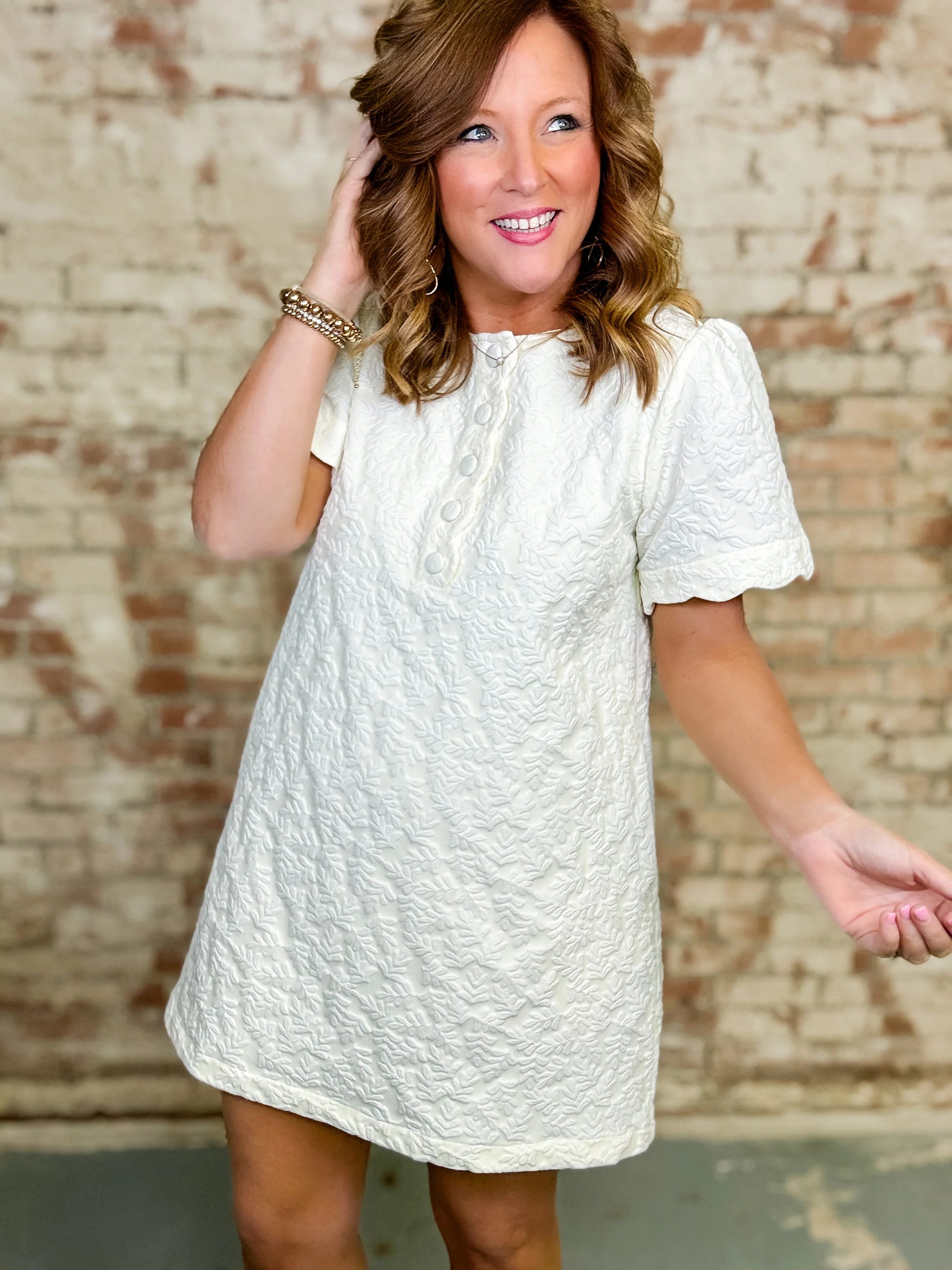 Oliviane Floral Jacquard Dress - Image 2