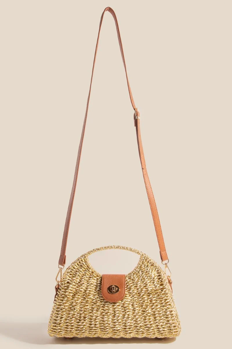 Palmetto Gold + Straw Handbag - Image 3