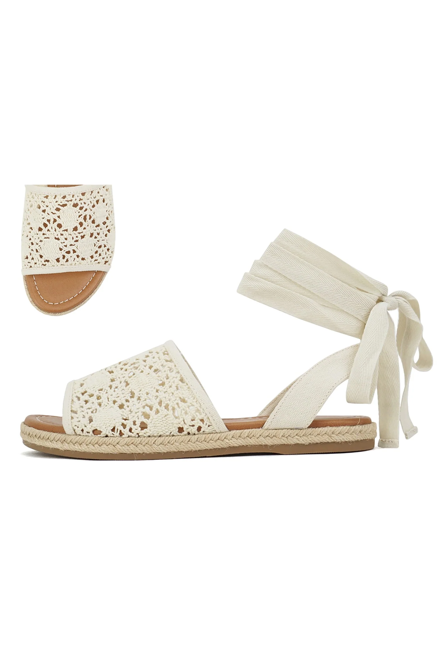 Renata Macrame Lace Up Sandals - FINAL SALE - Image 3