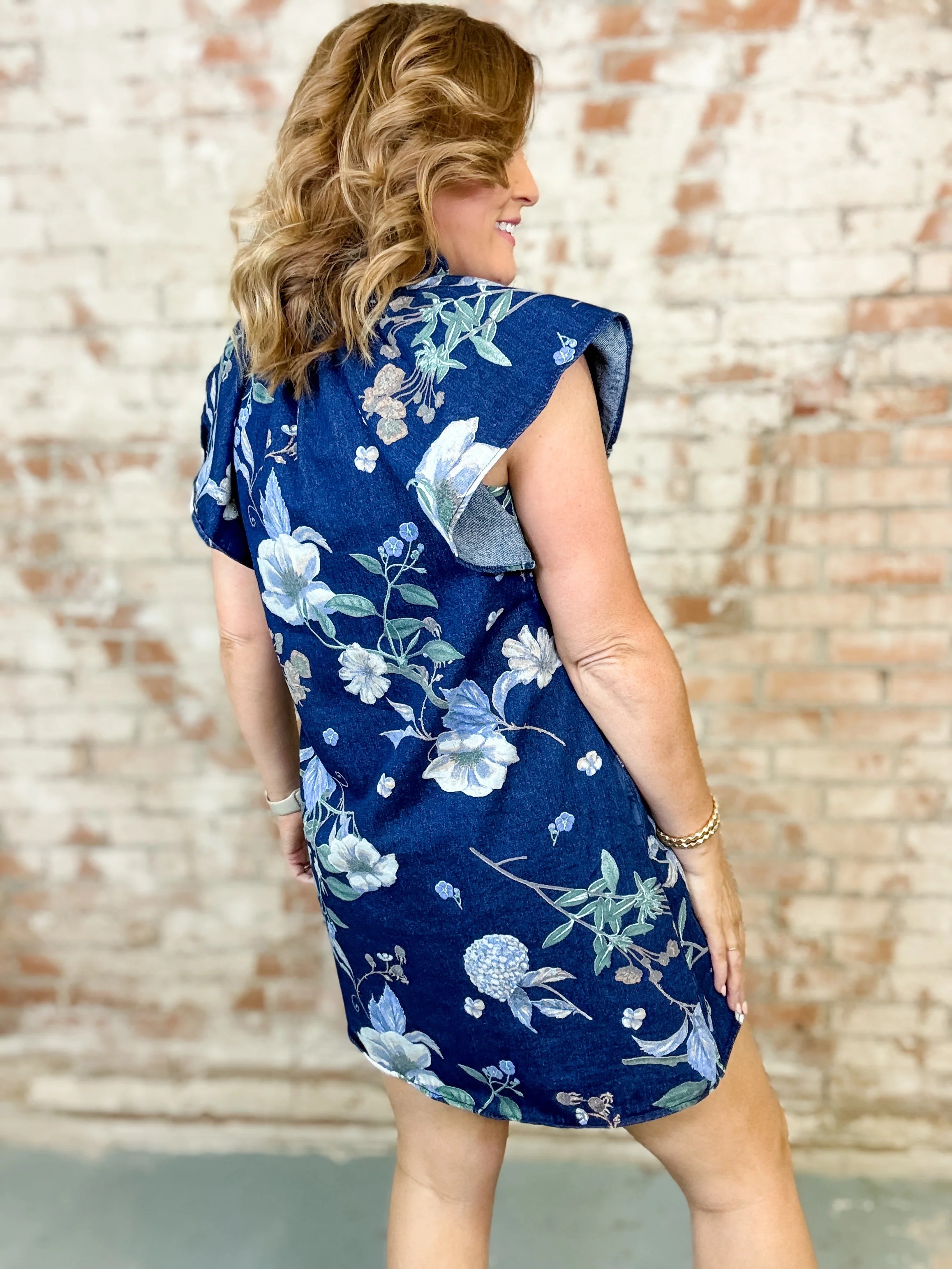 Rilee Floral Denim Dress - FINAL SALE - Image 4