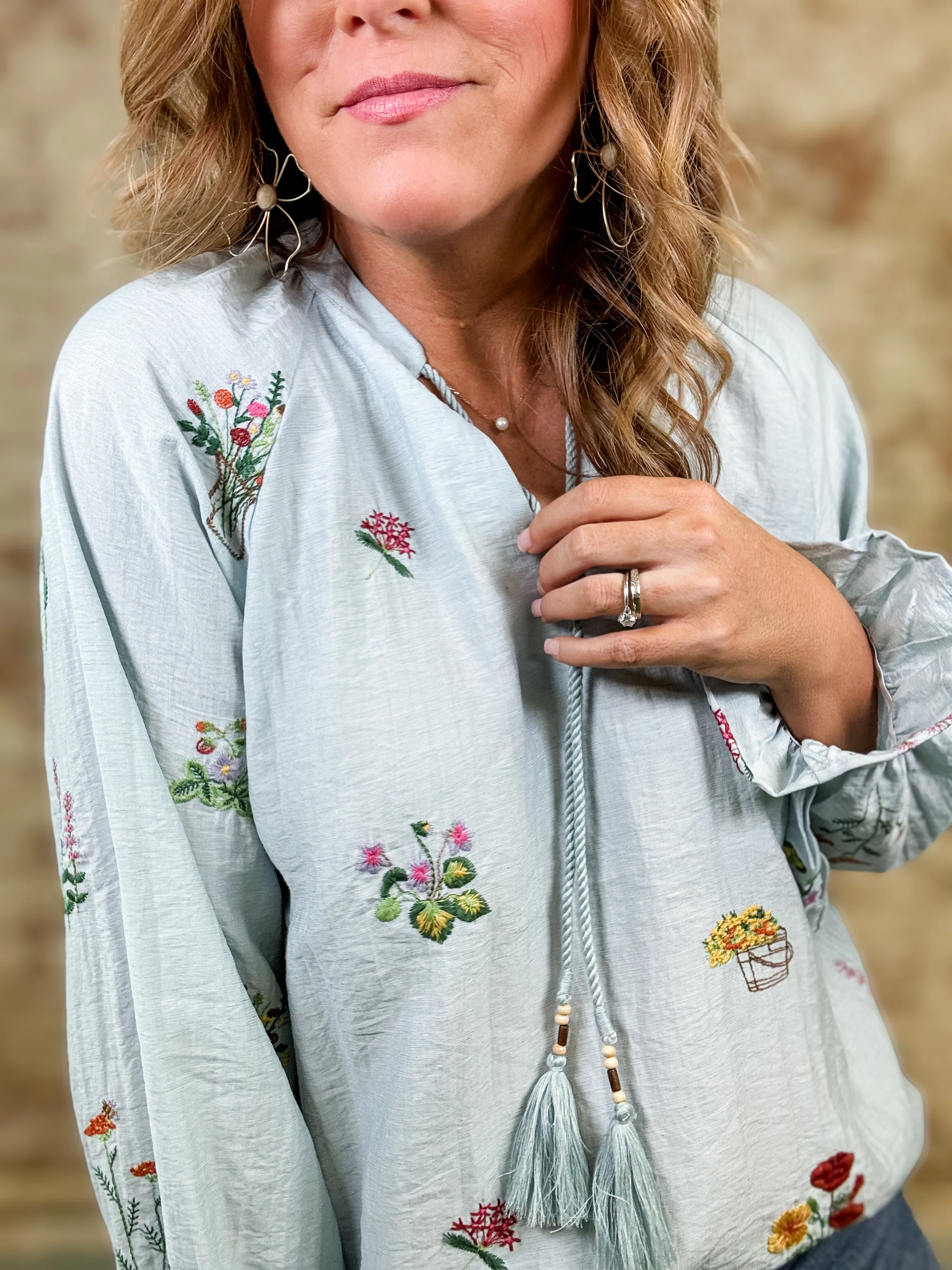 Sara Embroidered Raglan Top - Image 4