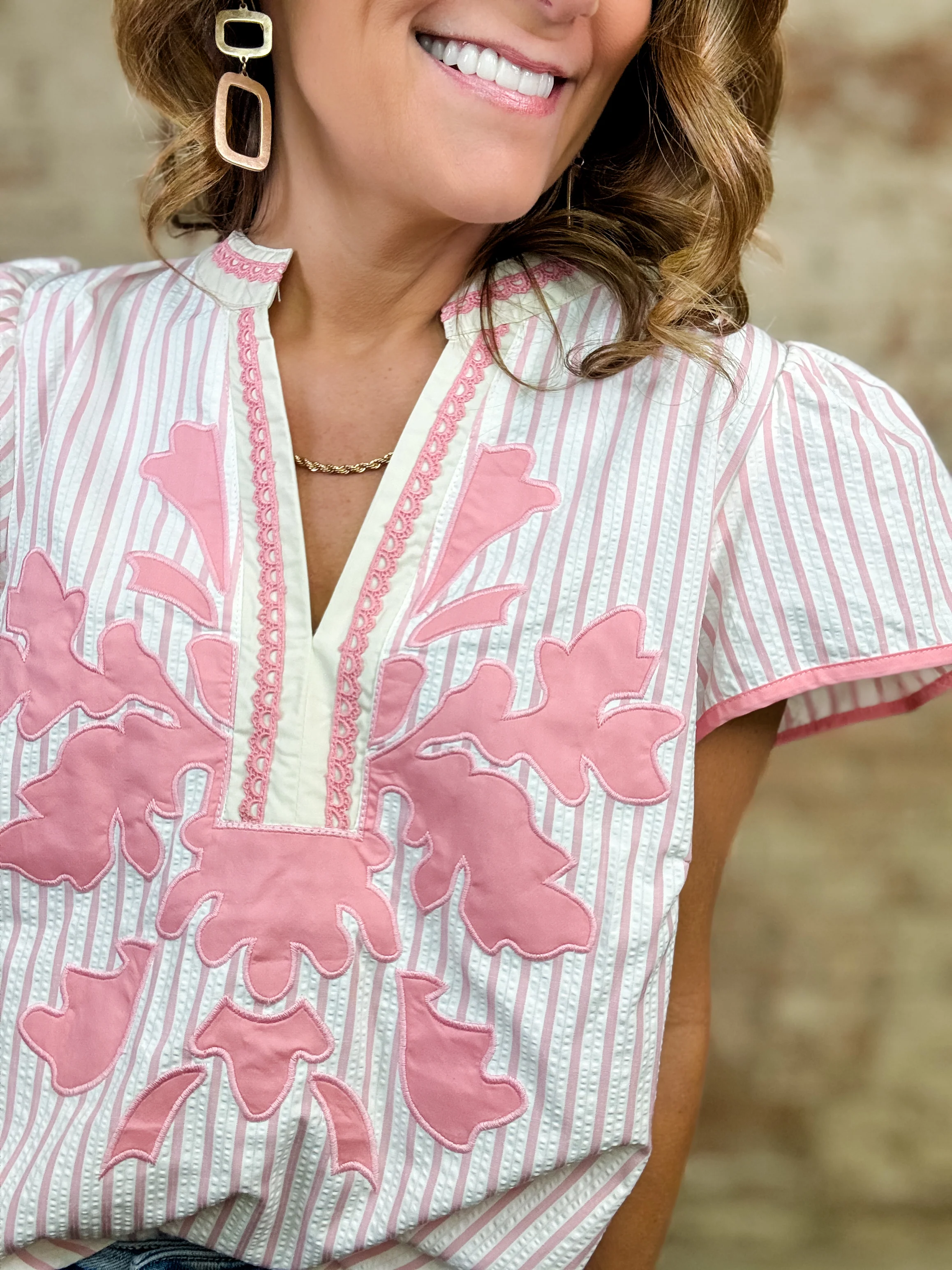 Selene Stripe Textured Top - Image 4