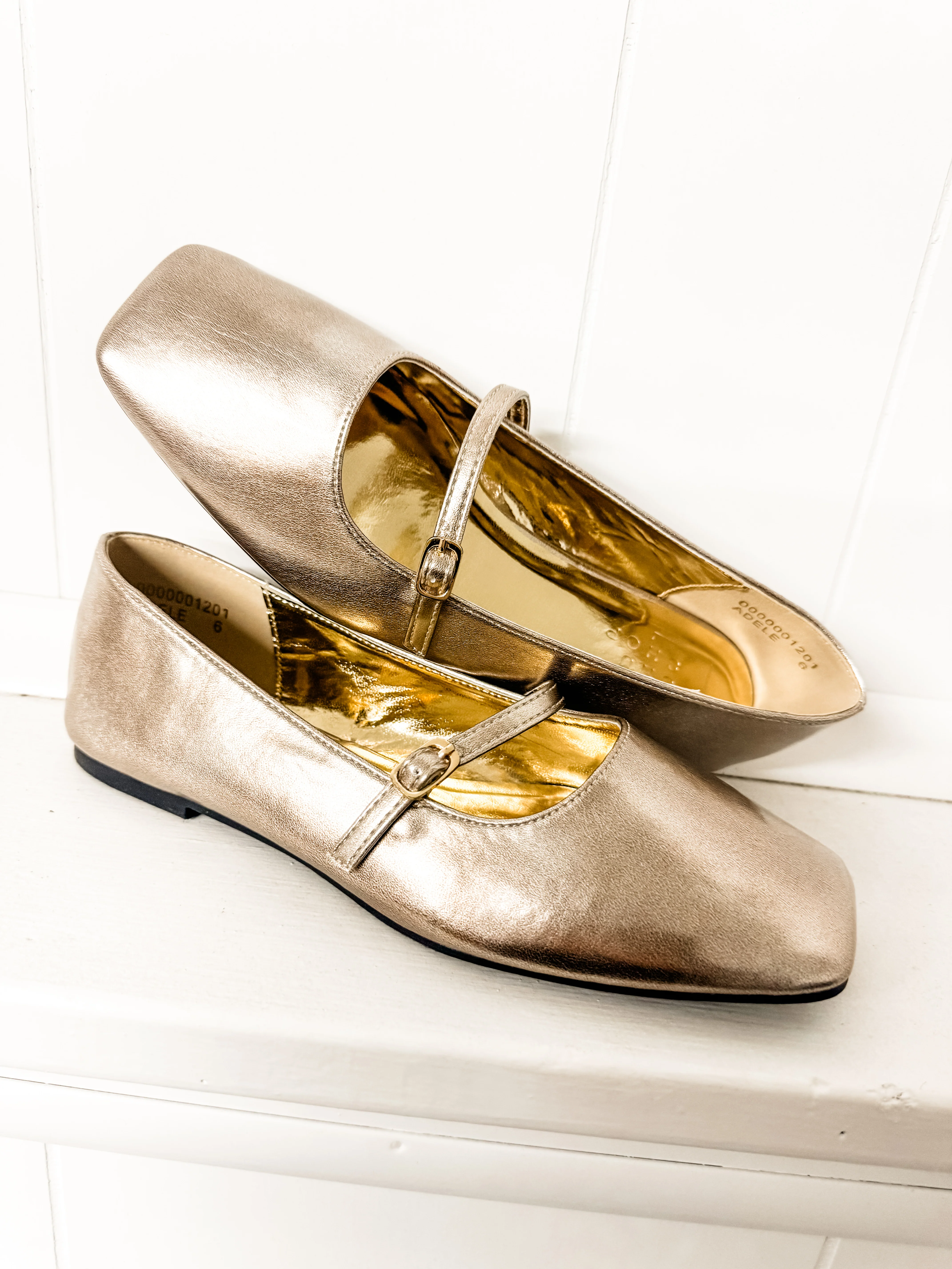 Shu Shop Adele Golden Ballet Flats - Image 5