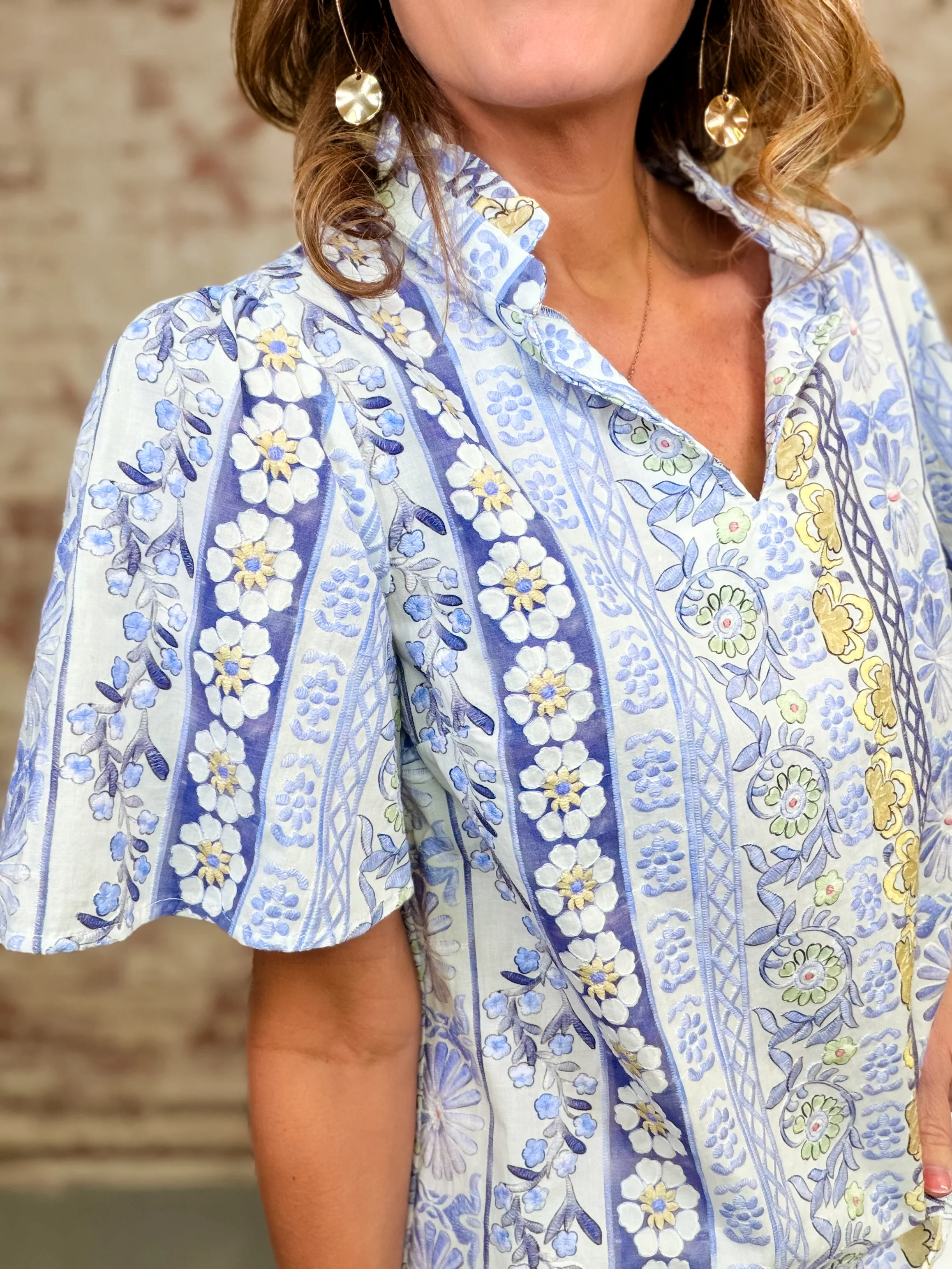 Tara Floral Embroidery Top - Image 3