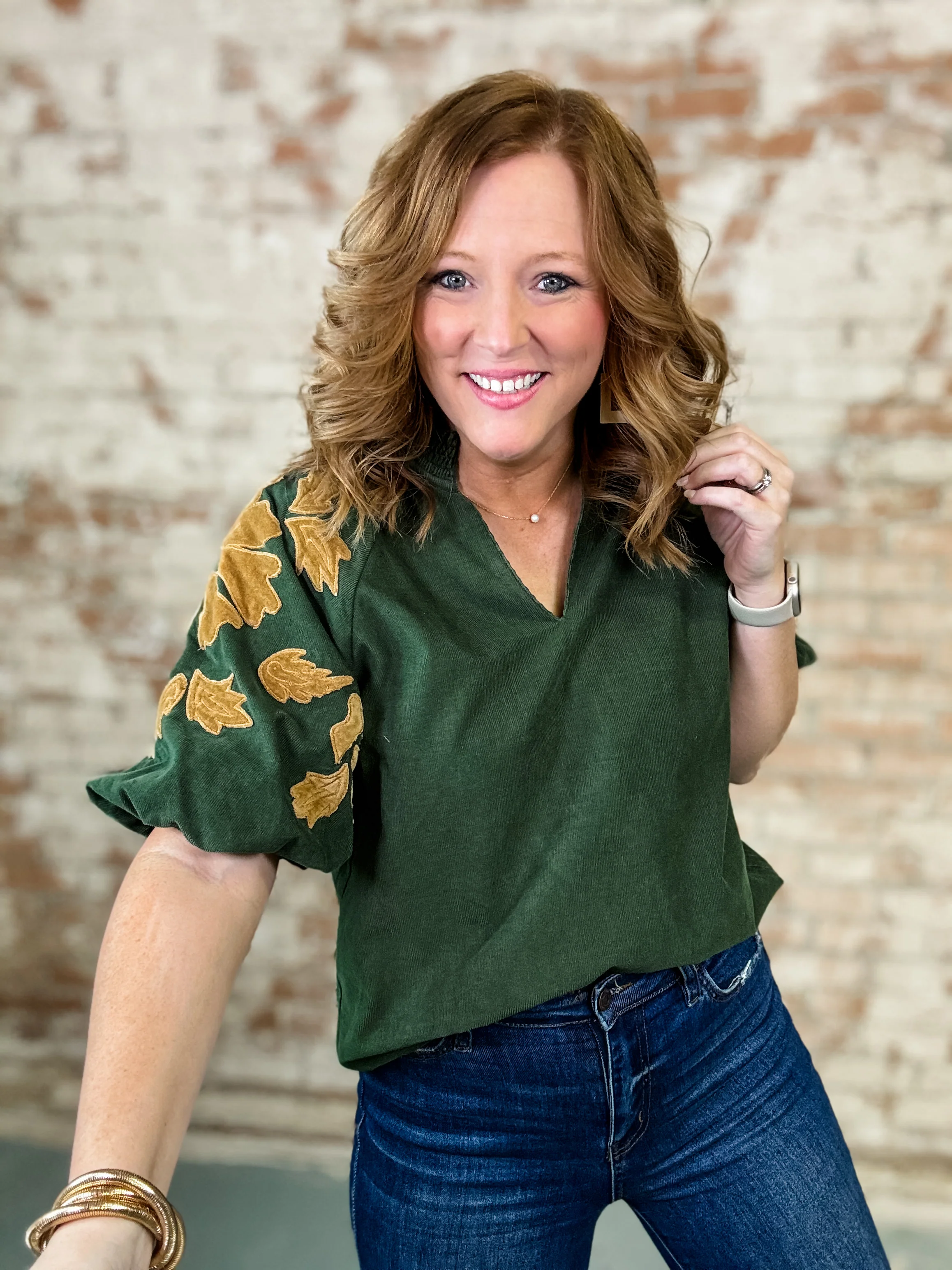 THML Chenille Puff Sleeve Top-FINAL SALE - Image 3