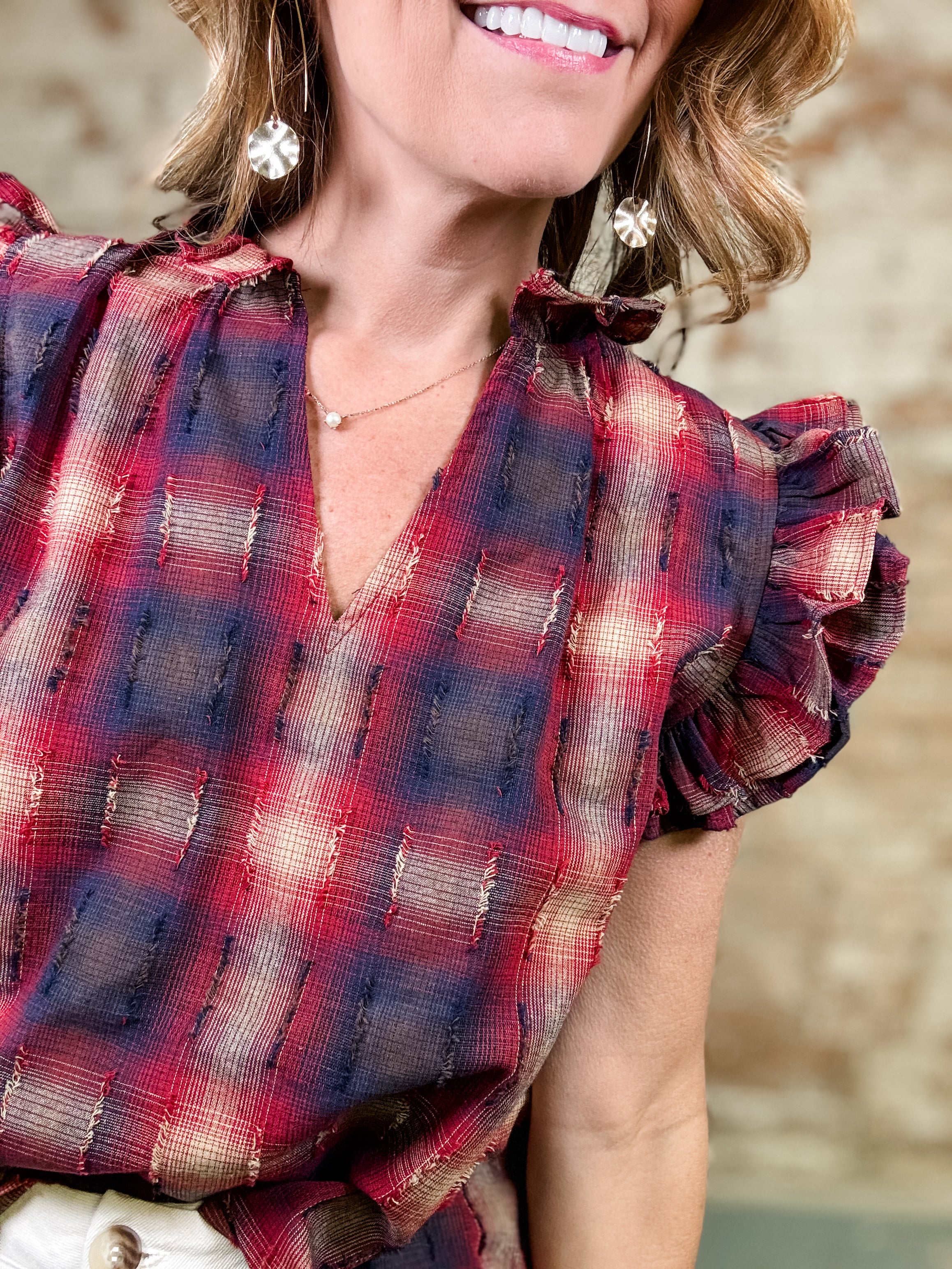THML Sabrina Plaid Top - Image 5