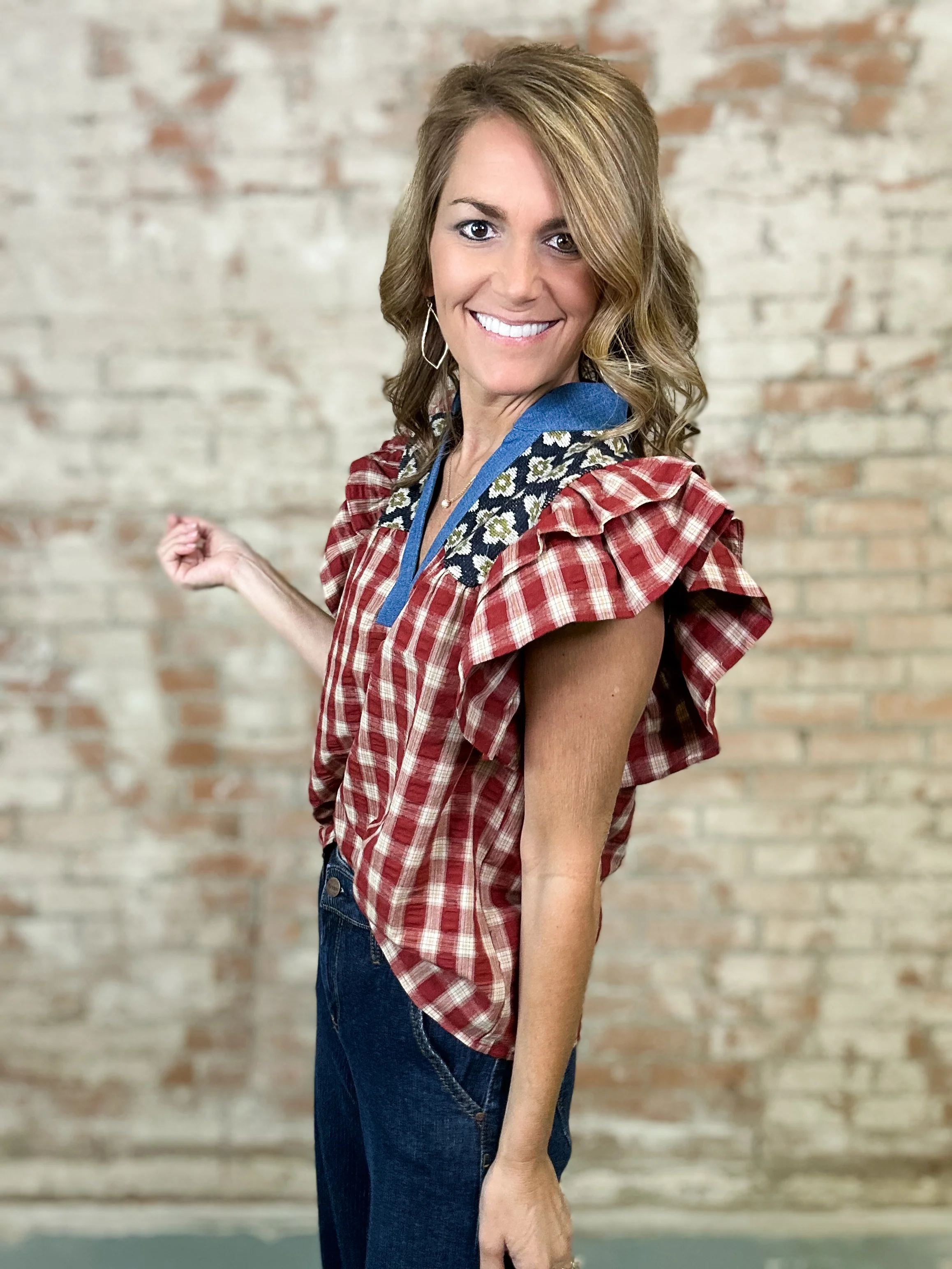 THML Tamara Plaid Top - FINAL SALE - Image 5