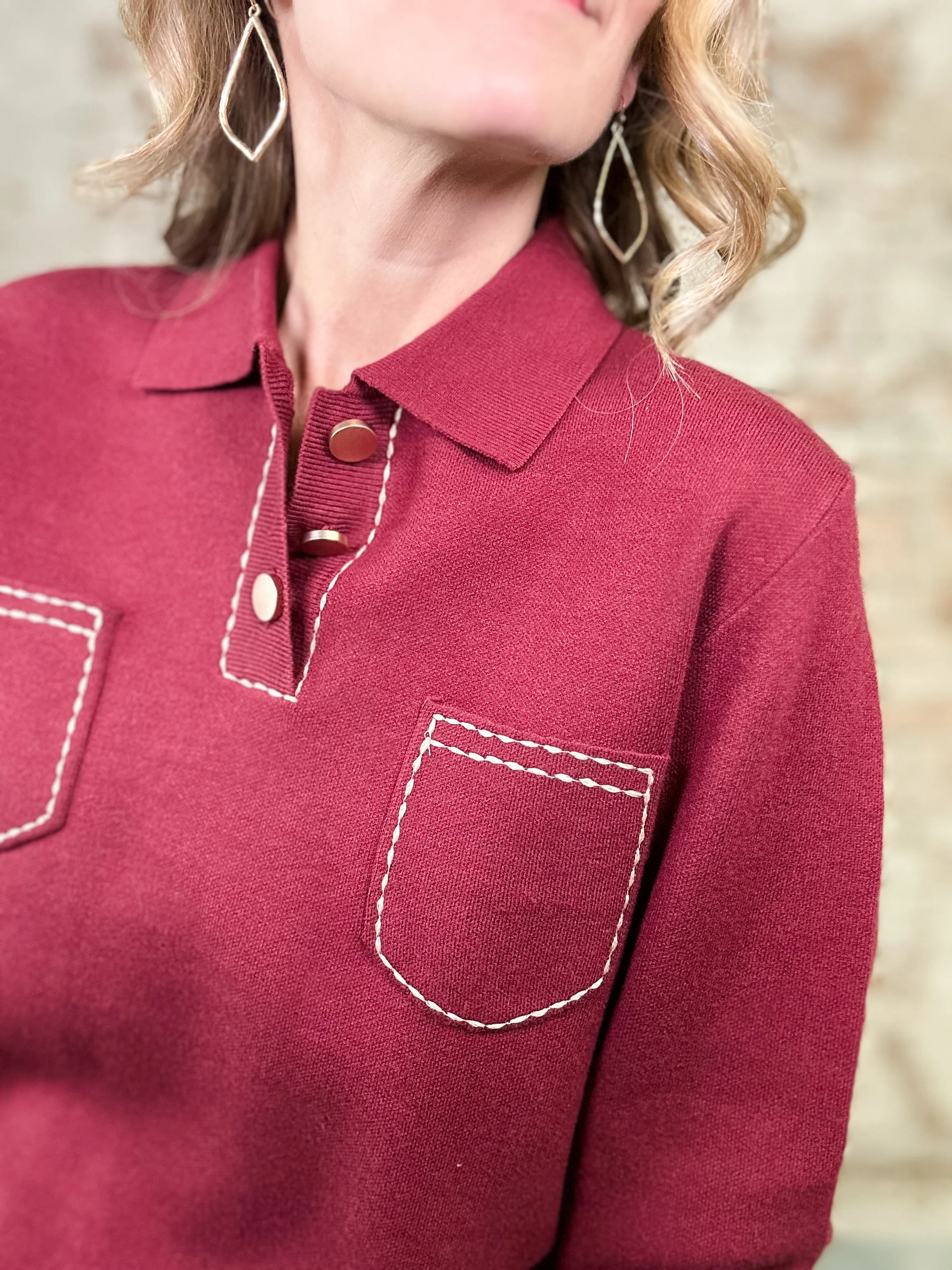 THML Terri Polo Collar Top - Image 5